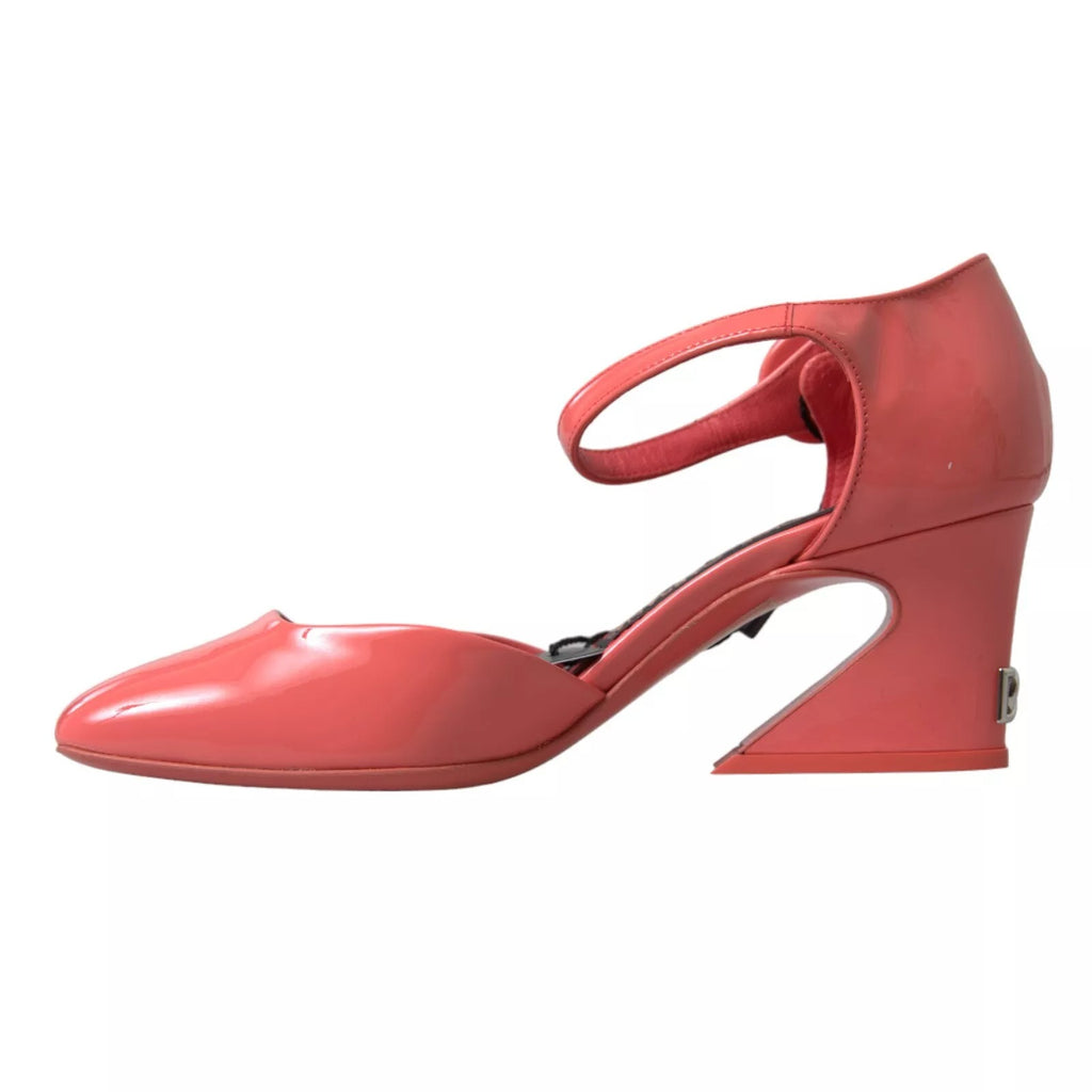 Dolce & Gabbana Pfirsich Leder Knöchel Strap Heels Sandalen Schuhe