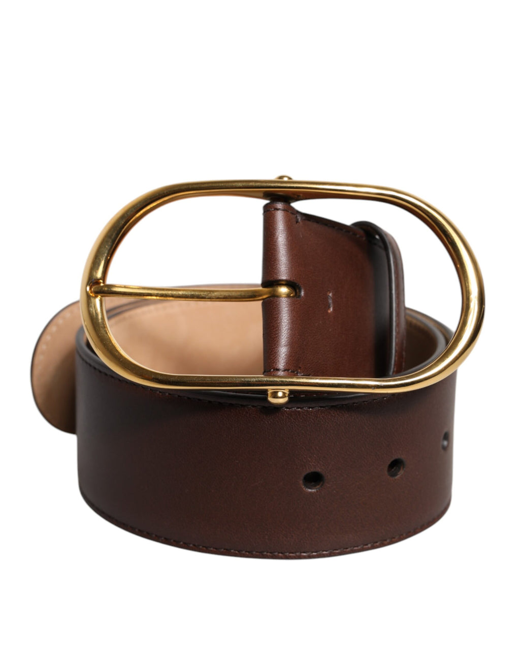 Dolce & Gabbana Brauner Logo gravierter Metall-Gürtel mit Gürtelschnalle
