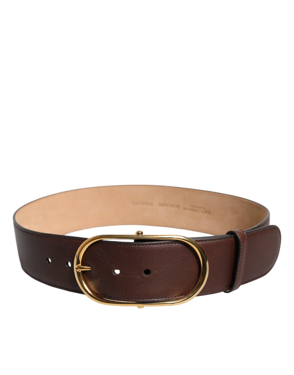 Dolce & Gabbana Brauner Logo gravierter Metall-Gürtel mit Gürtelschnalle