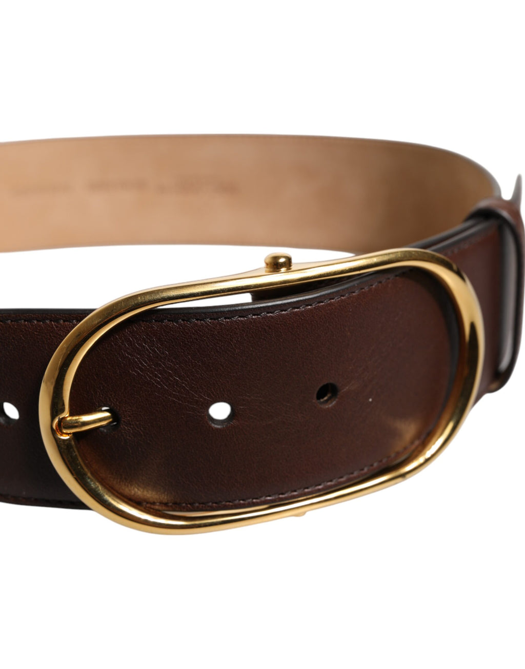 Dolce & Gabbana Brauner Logo gravierter Metall-Gürtel mit Gürtelschnalle