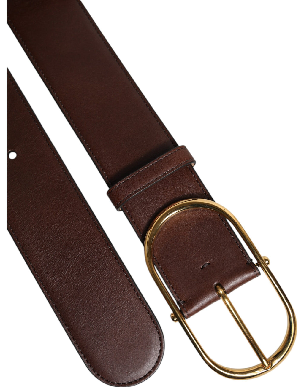 Dolce & Gabbana Brauner Logo gravierter Metall-Gürtel mit Gürtelschnalle