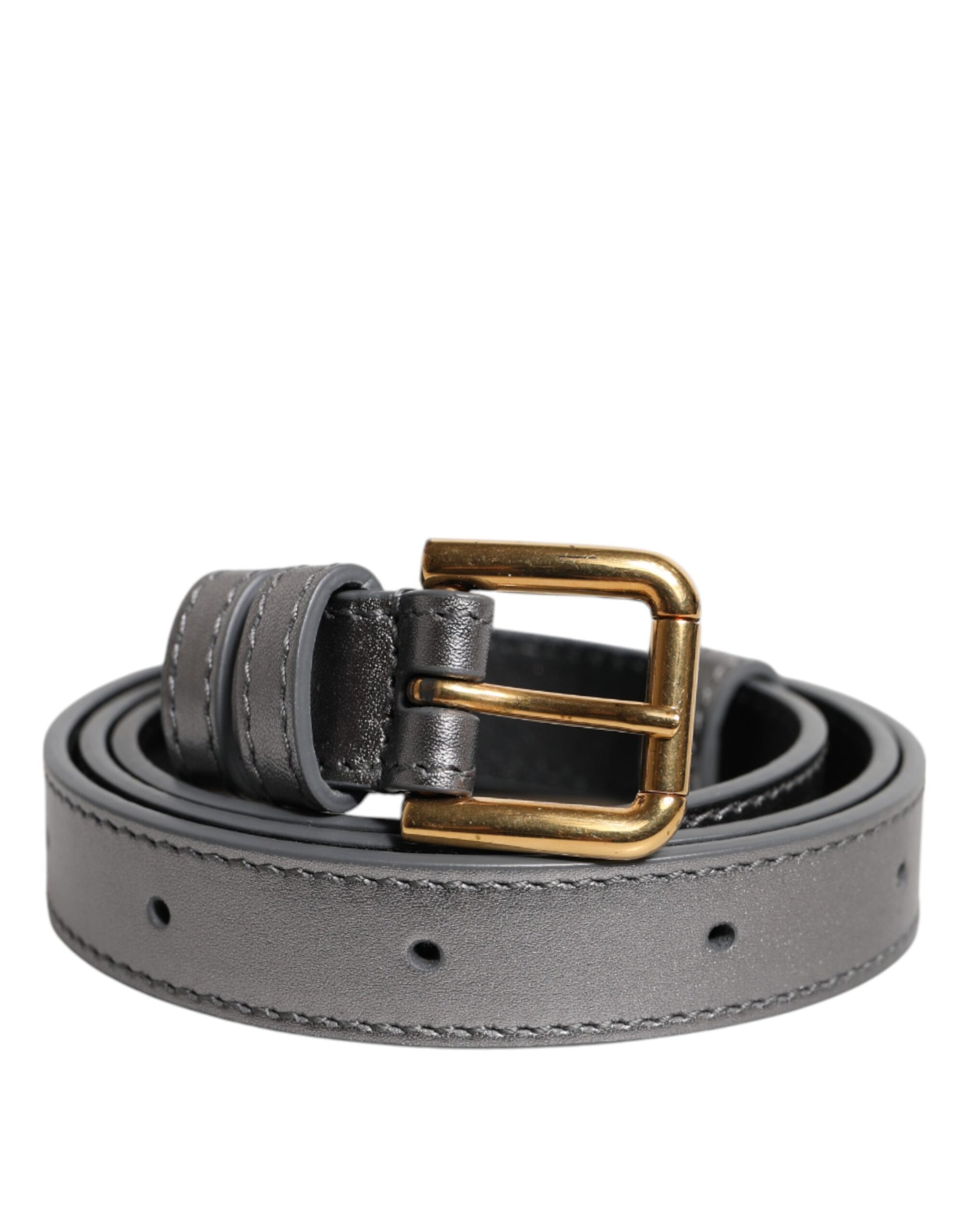 Dolce & Gabbana Silberne Logo-Gravur Metall Gürtelschnalle