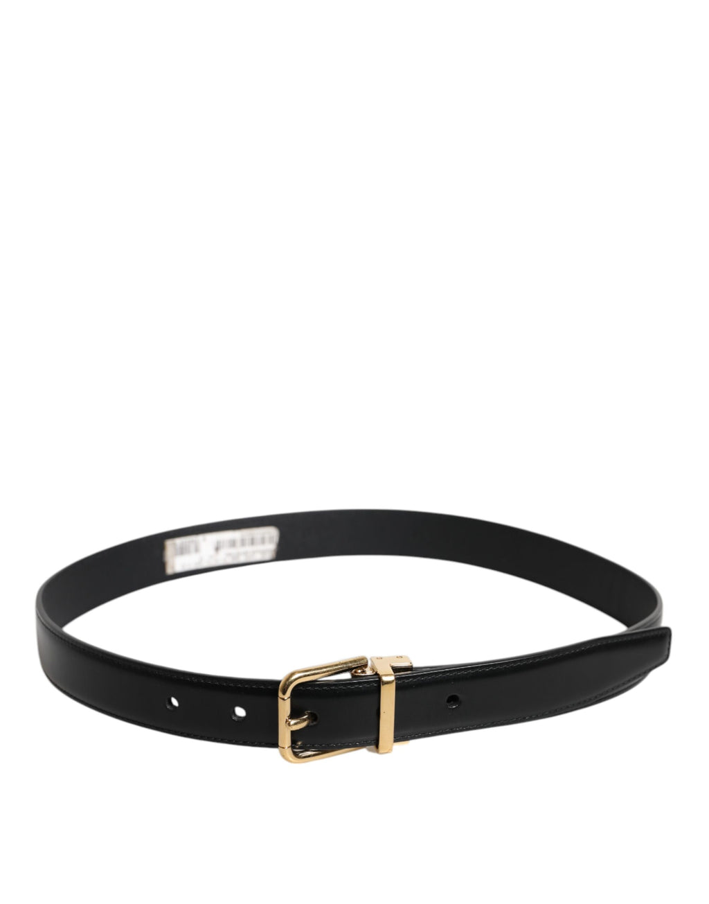 Dolce & Gabbana Schwarzer Leder-Gold-Metall-Gürtel mit Taillenschnalle