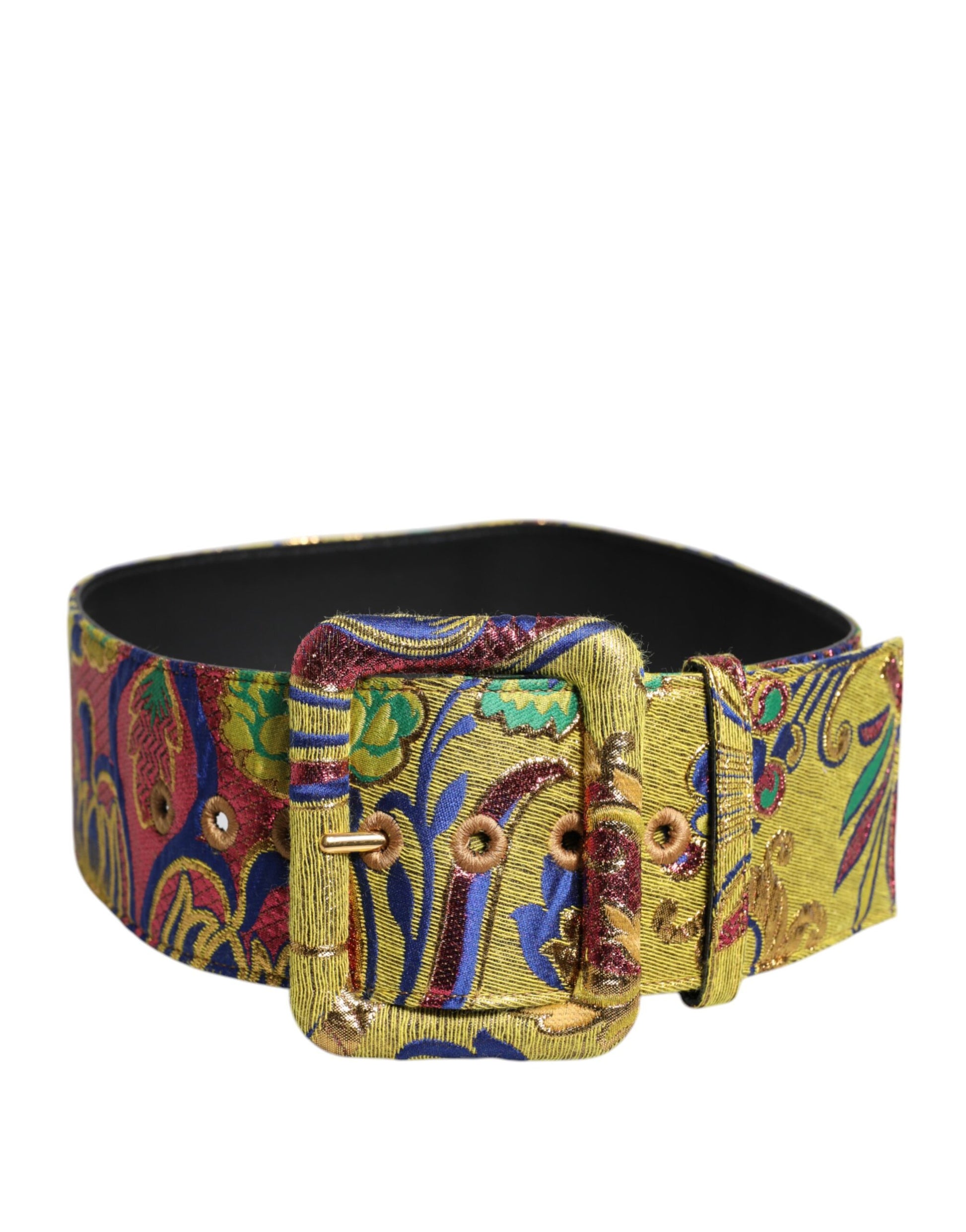 Dolce & Gabbana Multicolor Floral Jacquard Breiter Taillengürtel