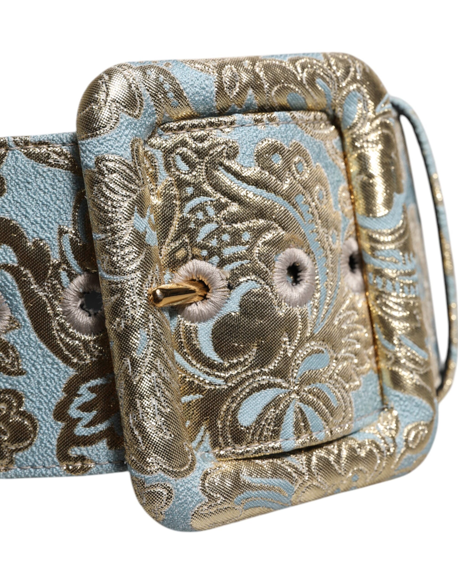 Dolce & Gabbana Multicolor Floral Jacquard Breiter Taillengürtel