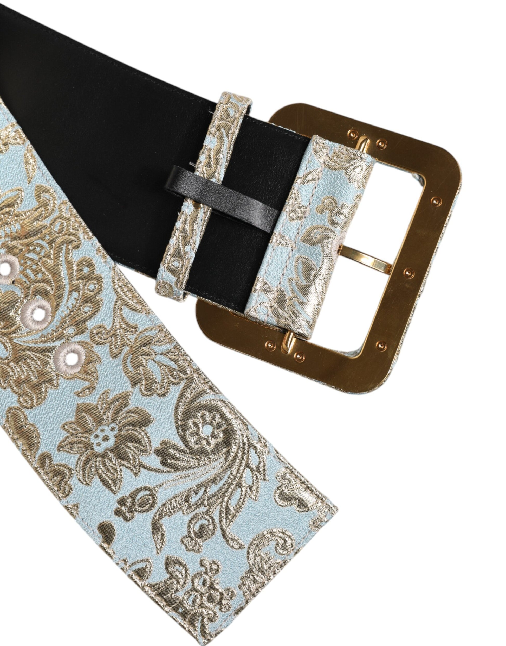 Dolce & Gabbana Multicolor Floral Jacquard Breiter Taillengürtel