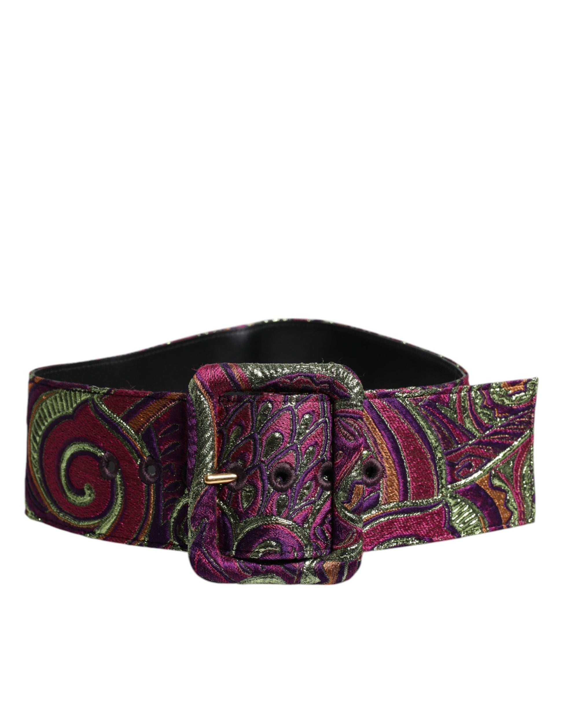 Dolce & Gabbana Multicolor Floral Jacquard Breiter Taillengürtel