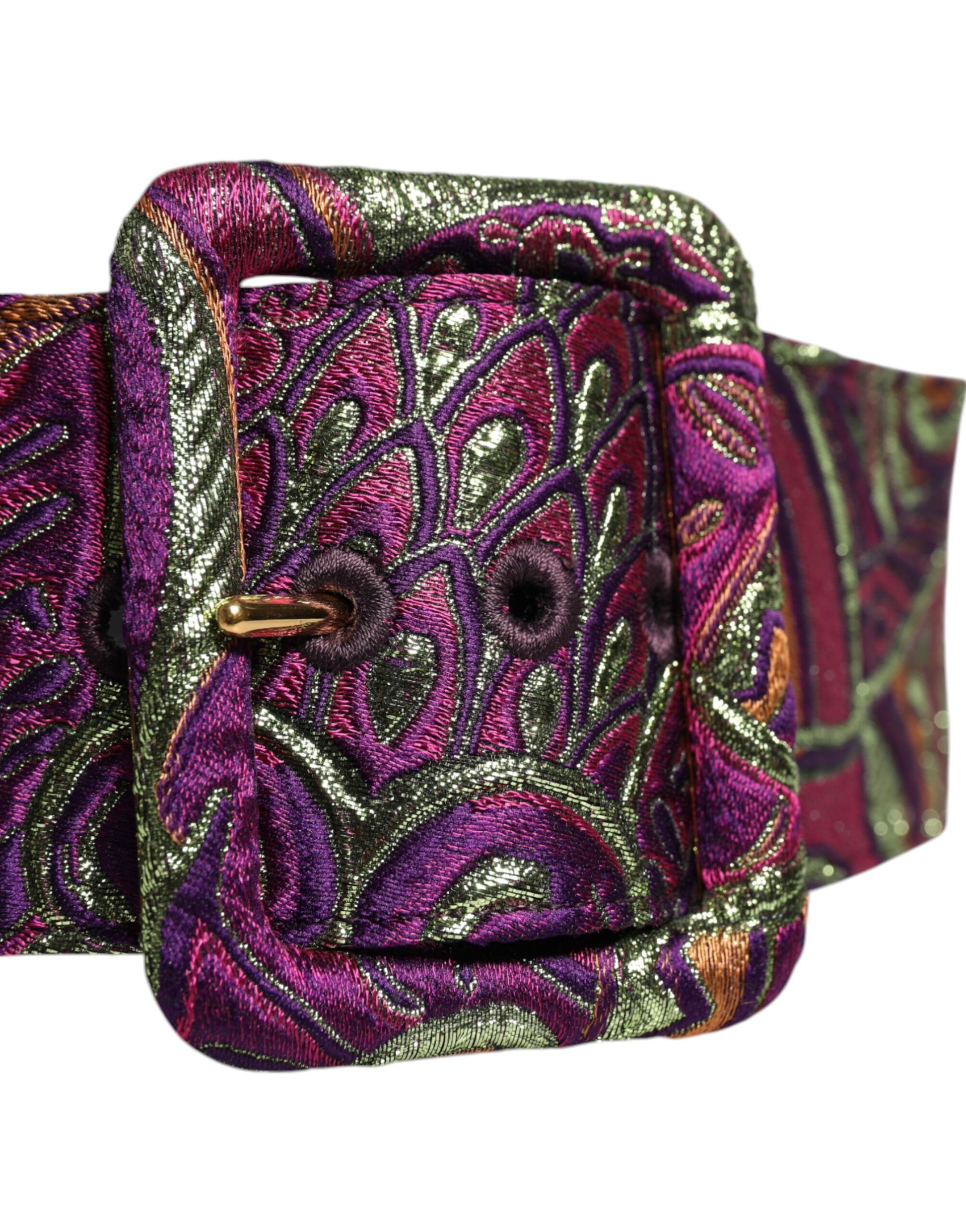 Dolce & Gabbana Multicolor Floral Jacquard Breiter Taillengürtel