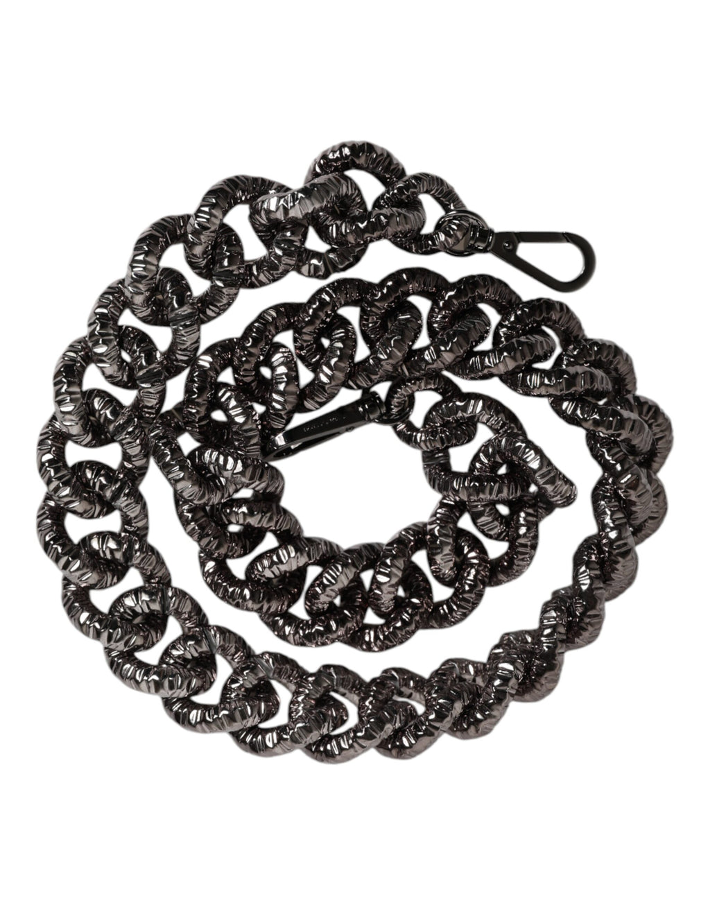 Dolce & Gabbana Schwarze Kette mit Logo-Gravur Tasche Schulterriemen