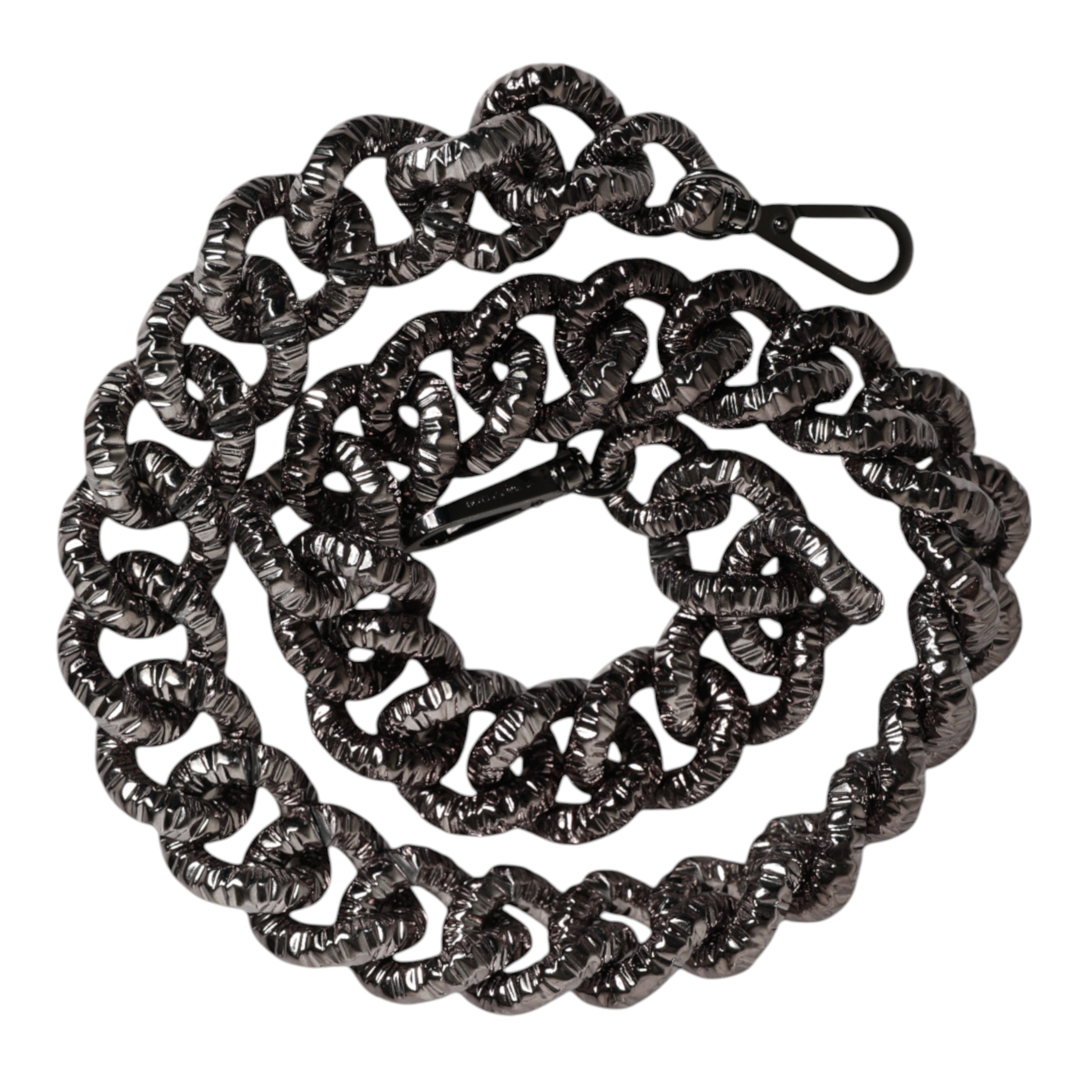 Dolce & Gabbana Schwarze Kette mit Logo-Gravur Tasche Schulterriemen