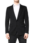 Dolce & Gabbana Black Wool Slim Fit Coat Blazer Jacket Suit