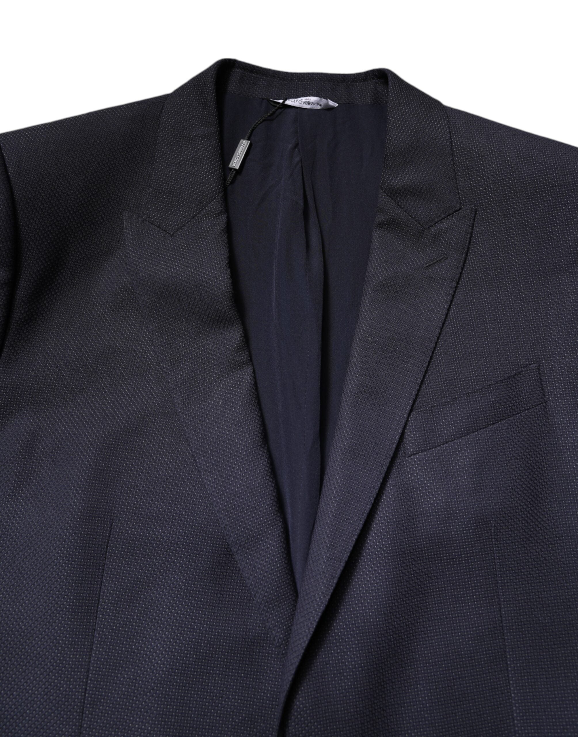 Dolce & Gabbana Schwarzer einreihiger Wollmantel Blazer Anzug
