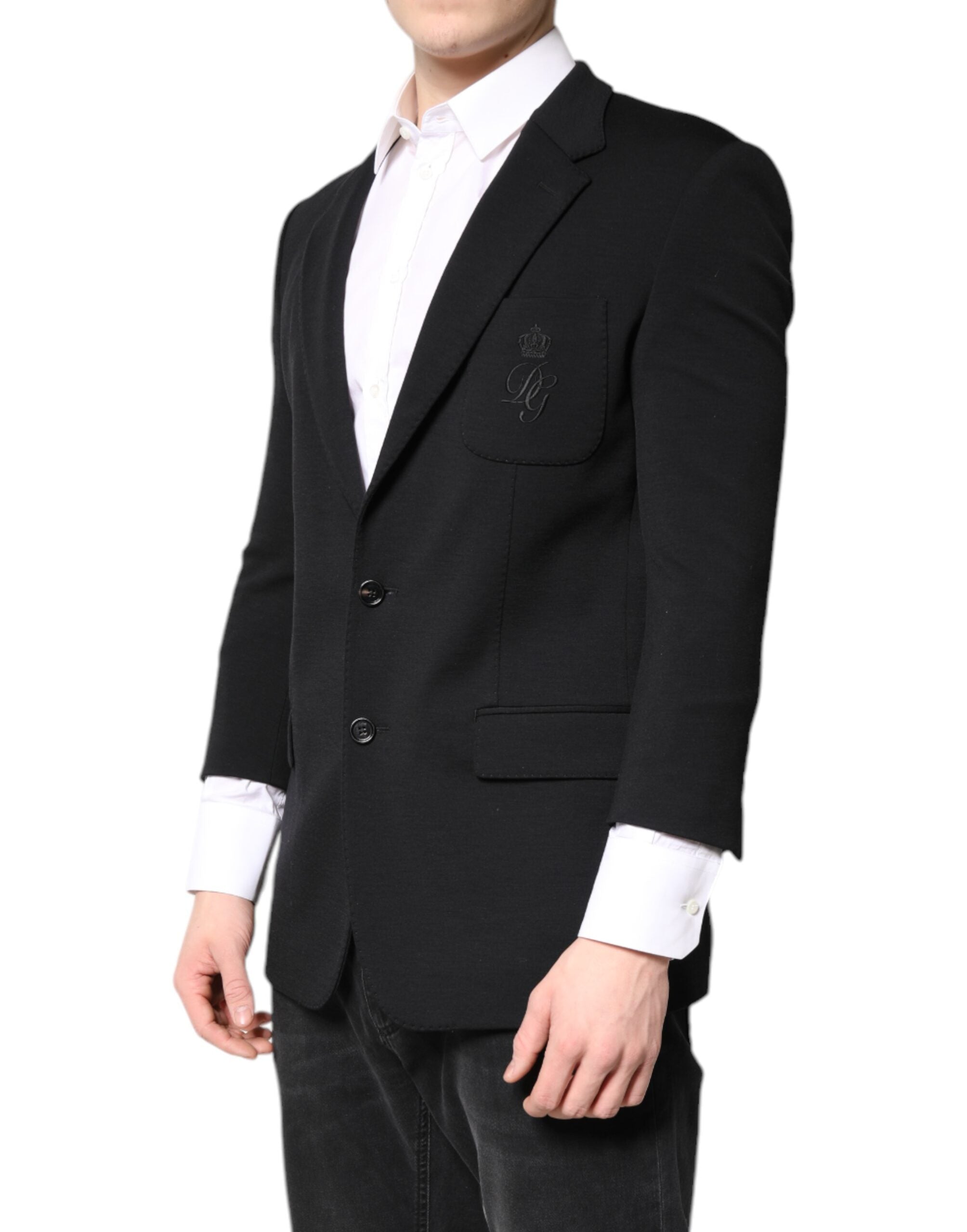 Dolce & Gabbana Schwarzer einreihiger Herrenmantel Blazer Anzug