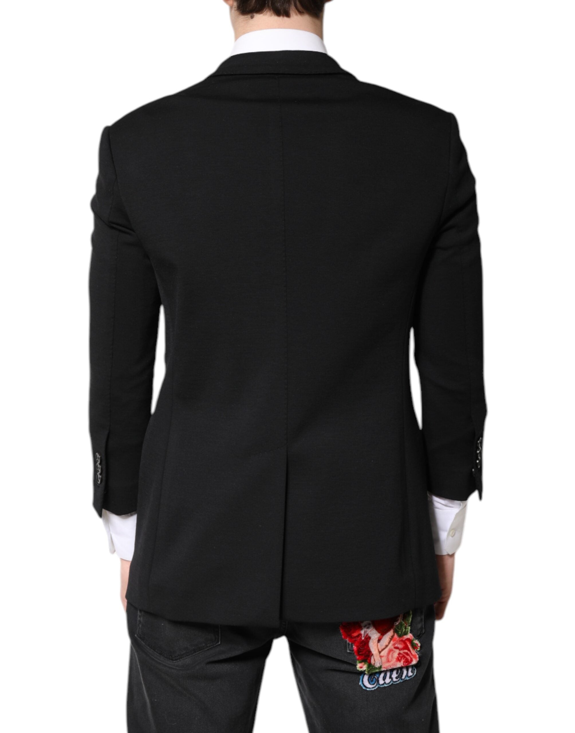 Dolce & Gabbana Schwarzer einreihiger Herrenmantel Blazer Anzug
