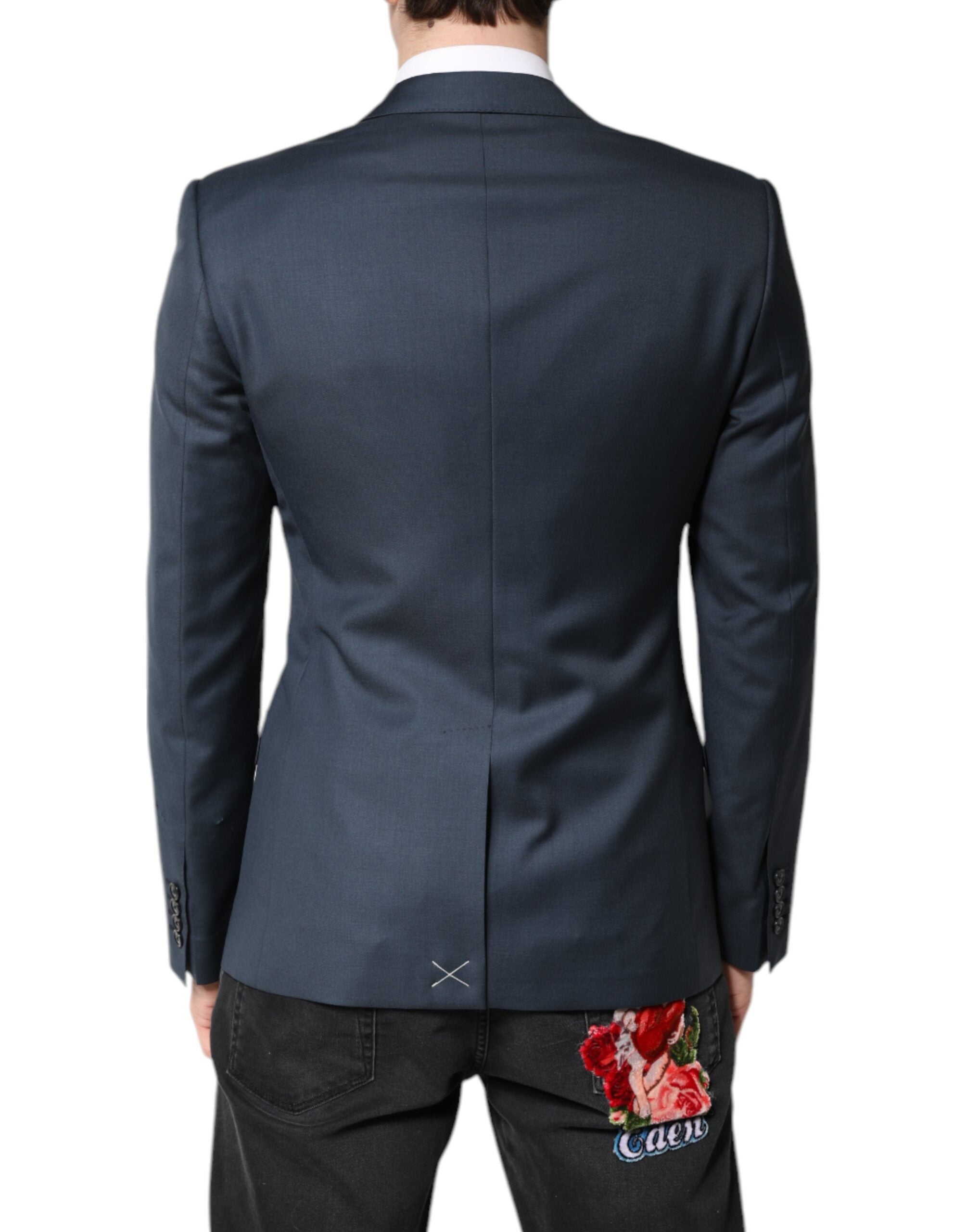 Dolce & Gabbana Blauer einreihiger Herrenmantel MARTINI Blazer