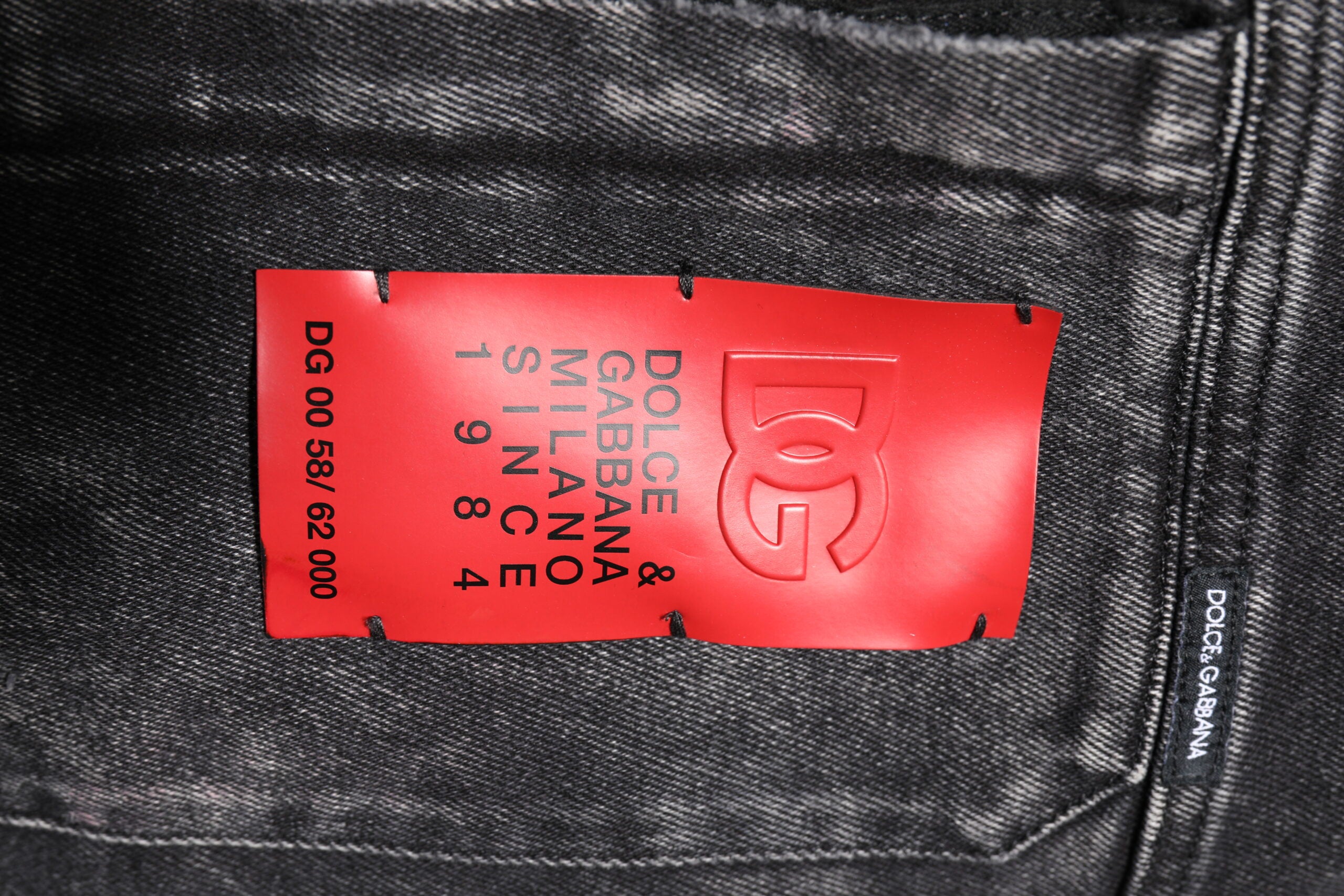 Dolce & Gabbana Schwarze Logo-Baumwoll-Stretch-Denimjacke