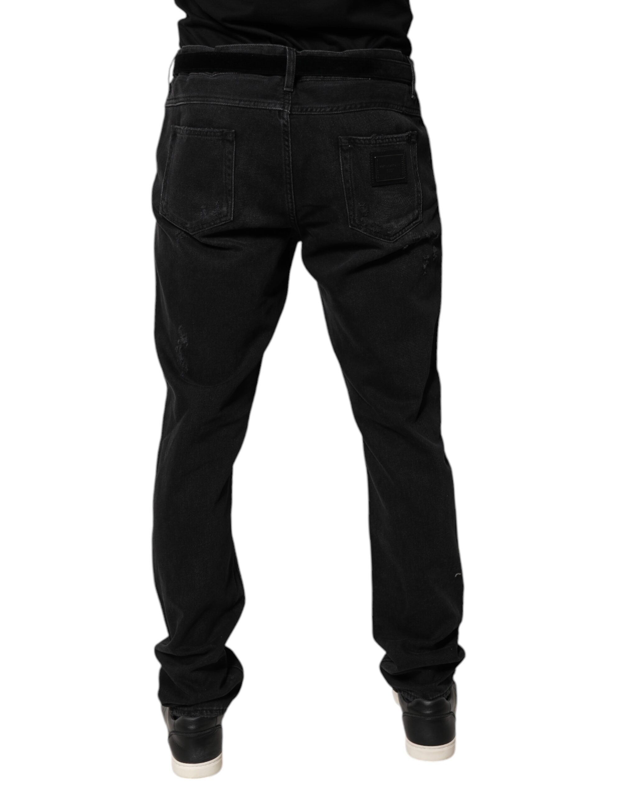 Dolce & Gabbana Schwarz Baumwolle Skinny Männer Denim Jeans