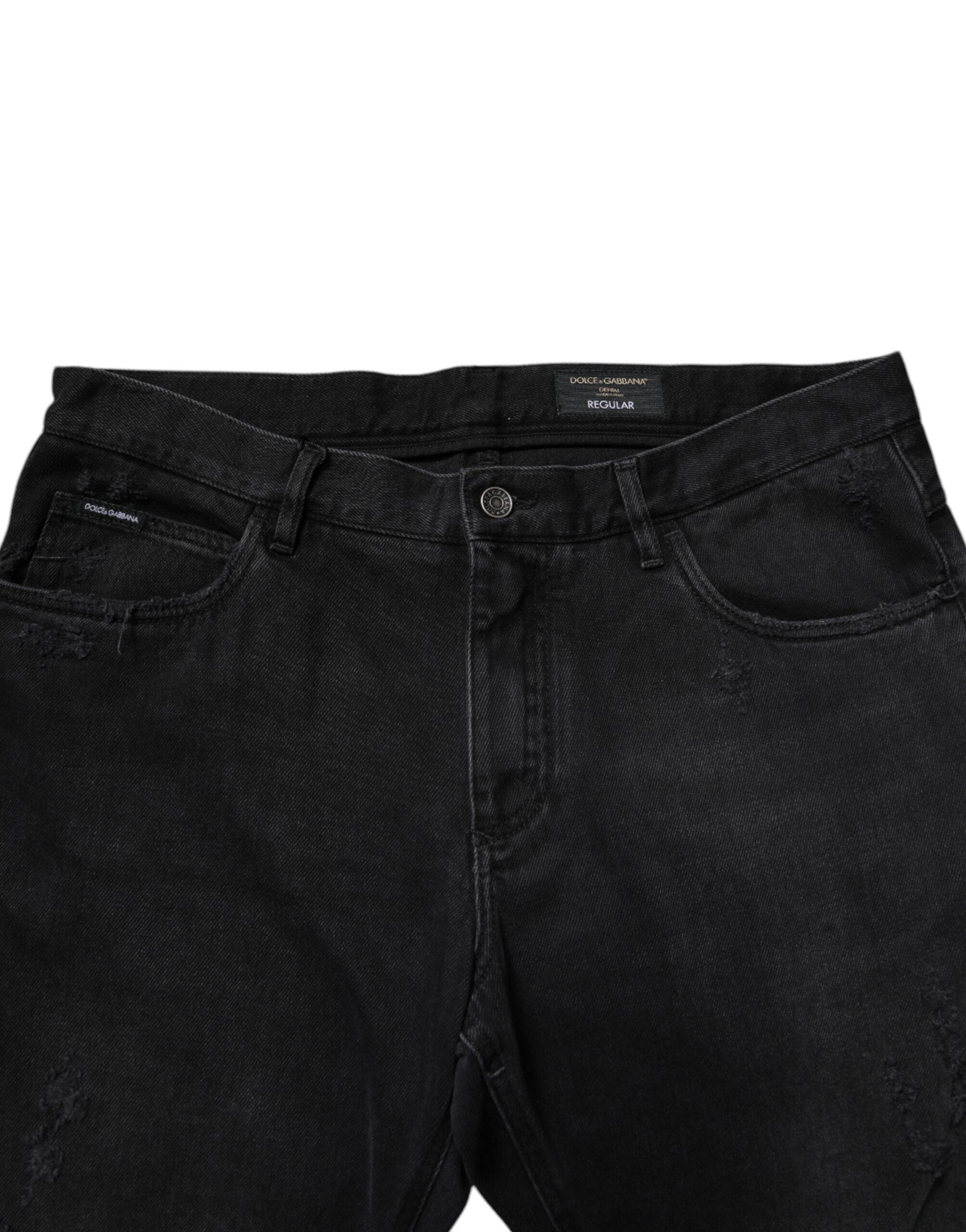 Dolce & Gabbana Schwarz Baumwolle Skinny Männer Denim Jeans