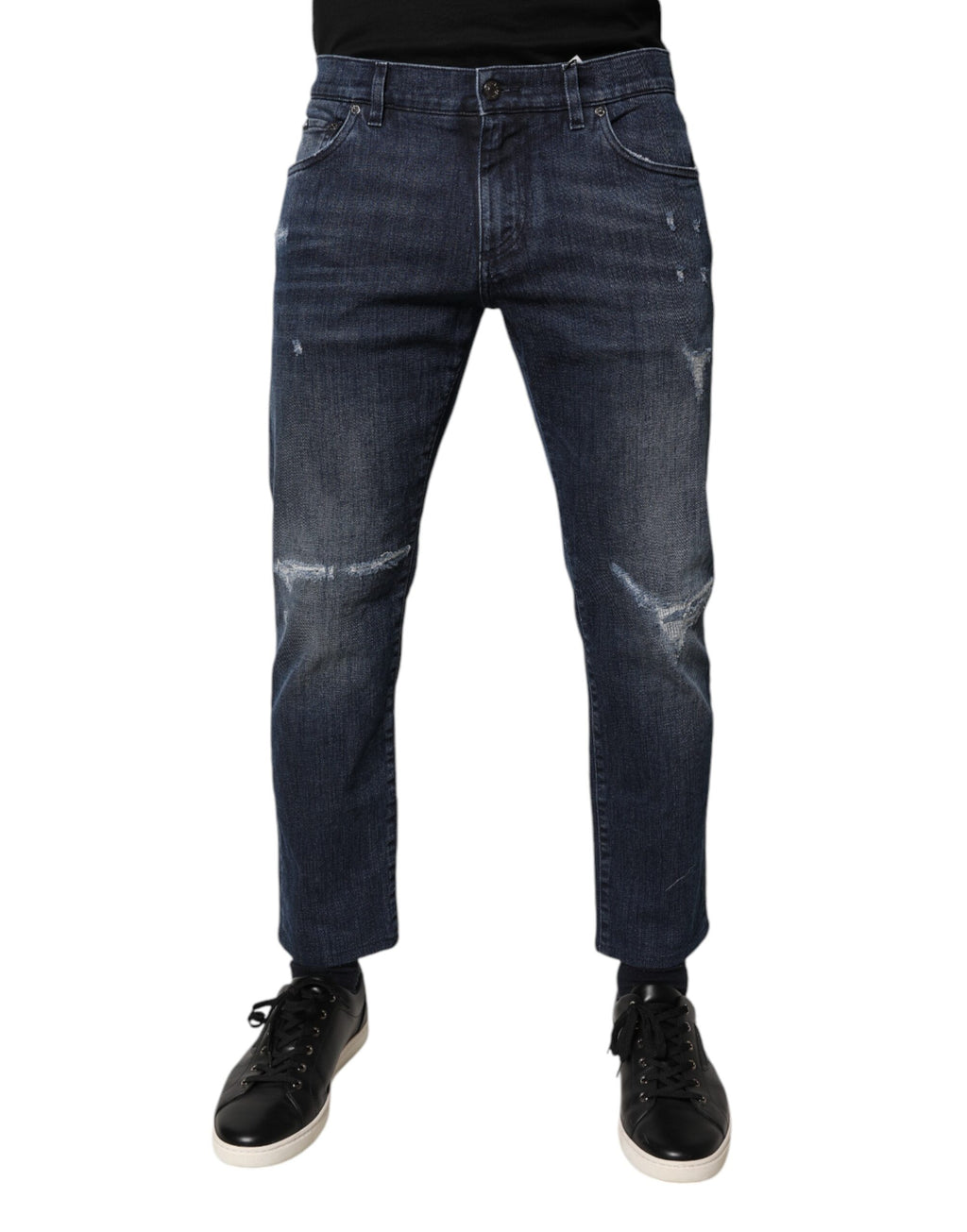 Dolce & Gabbana Blaue Baumwoll-Stretch-Skinny-Denim-Jeans für Männer