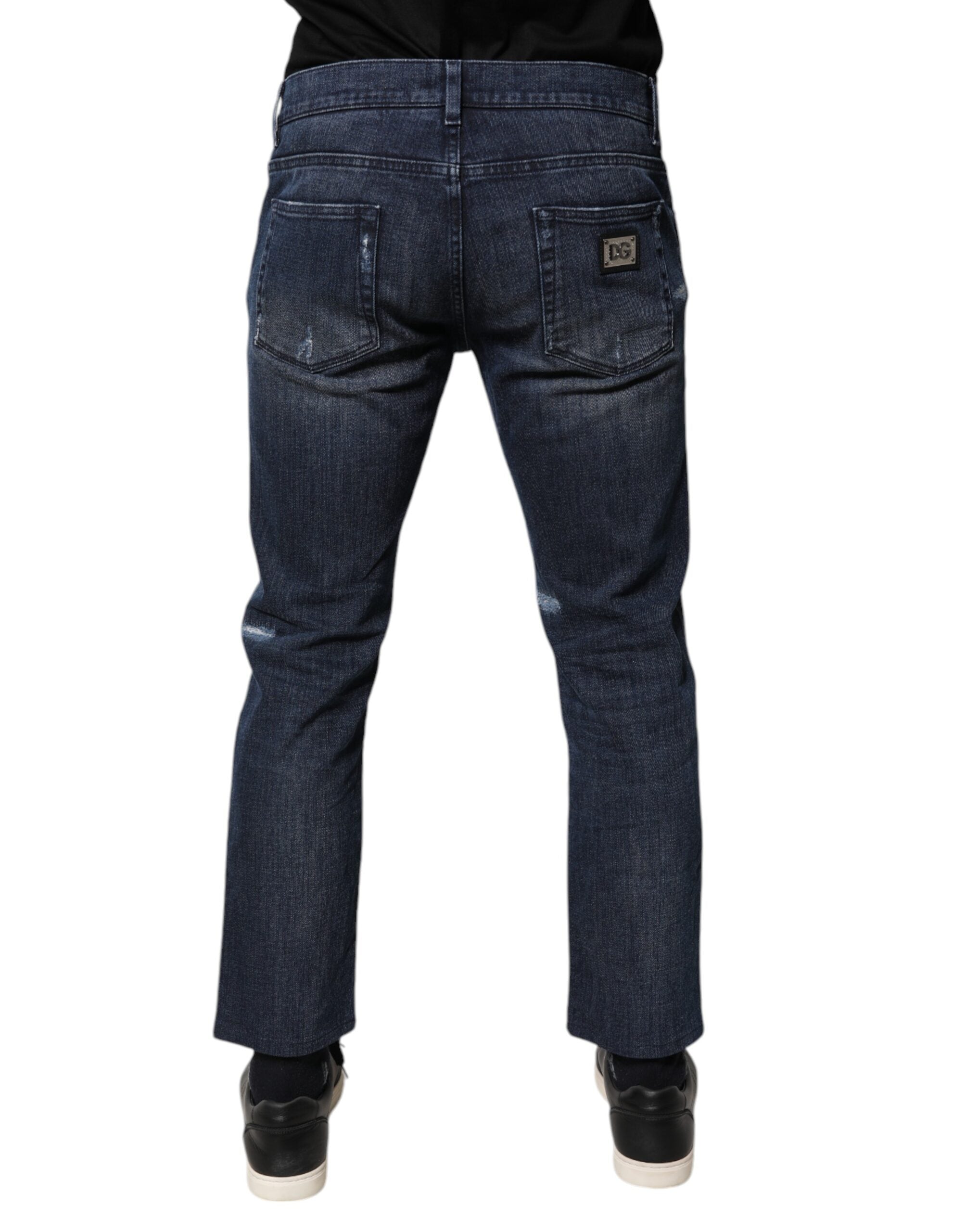 Dolce & Gabbana Blaue Baumwoll-Stretch-Skinny-Denim-Jeans für Männer