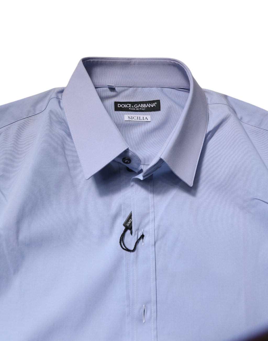 Dolce & Gabbana Hellblaues Baumwollhemd SICILIA Kleid Formelles Hemd