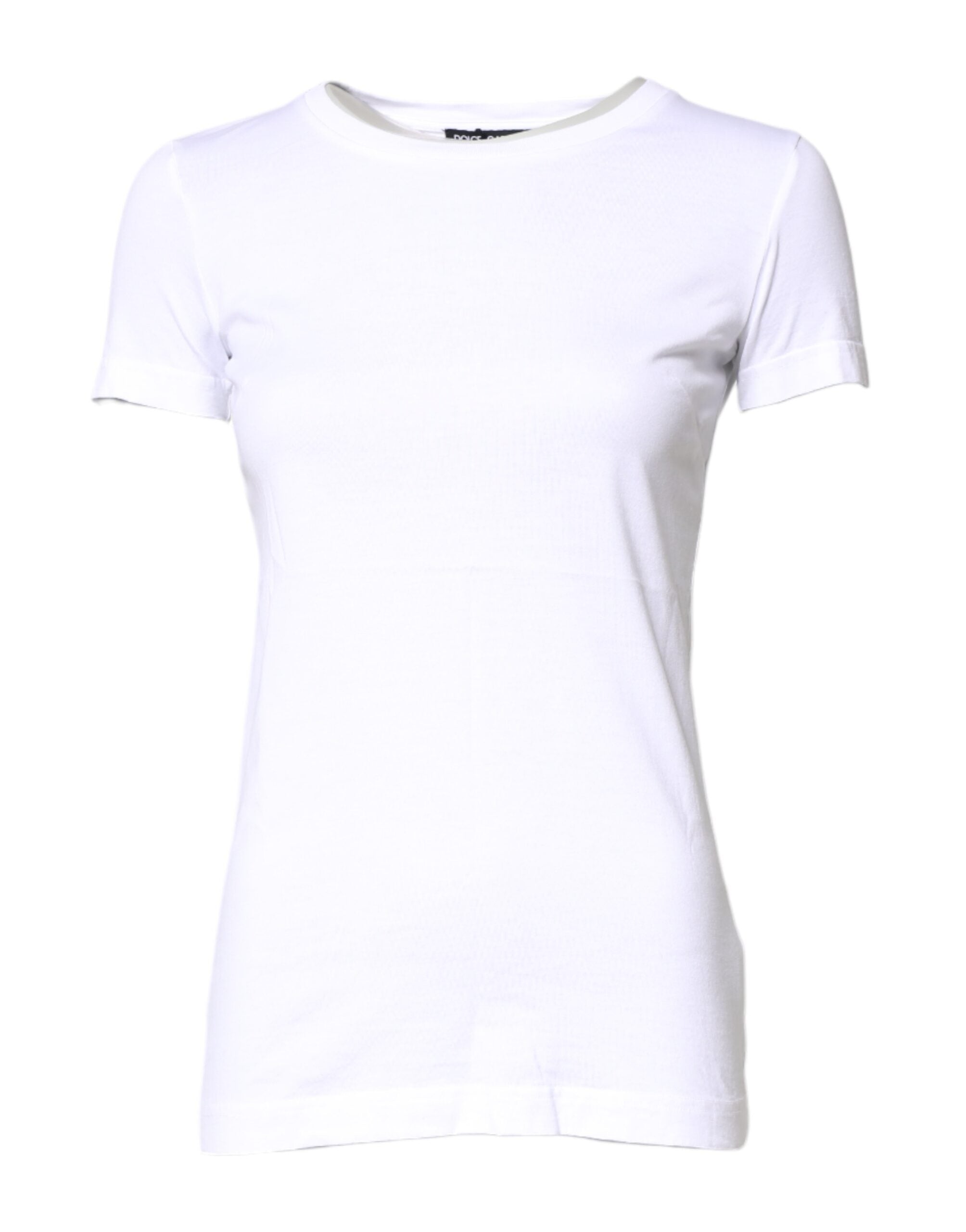 Dolce & Gabbana Weißes Baumwoll-T-Shirt mit Rundhalsausschnitt und kurzen Ärmeln