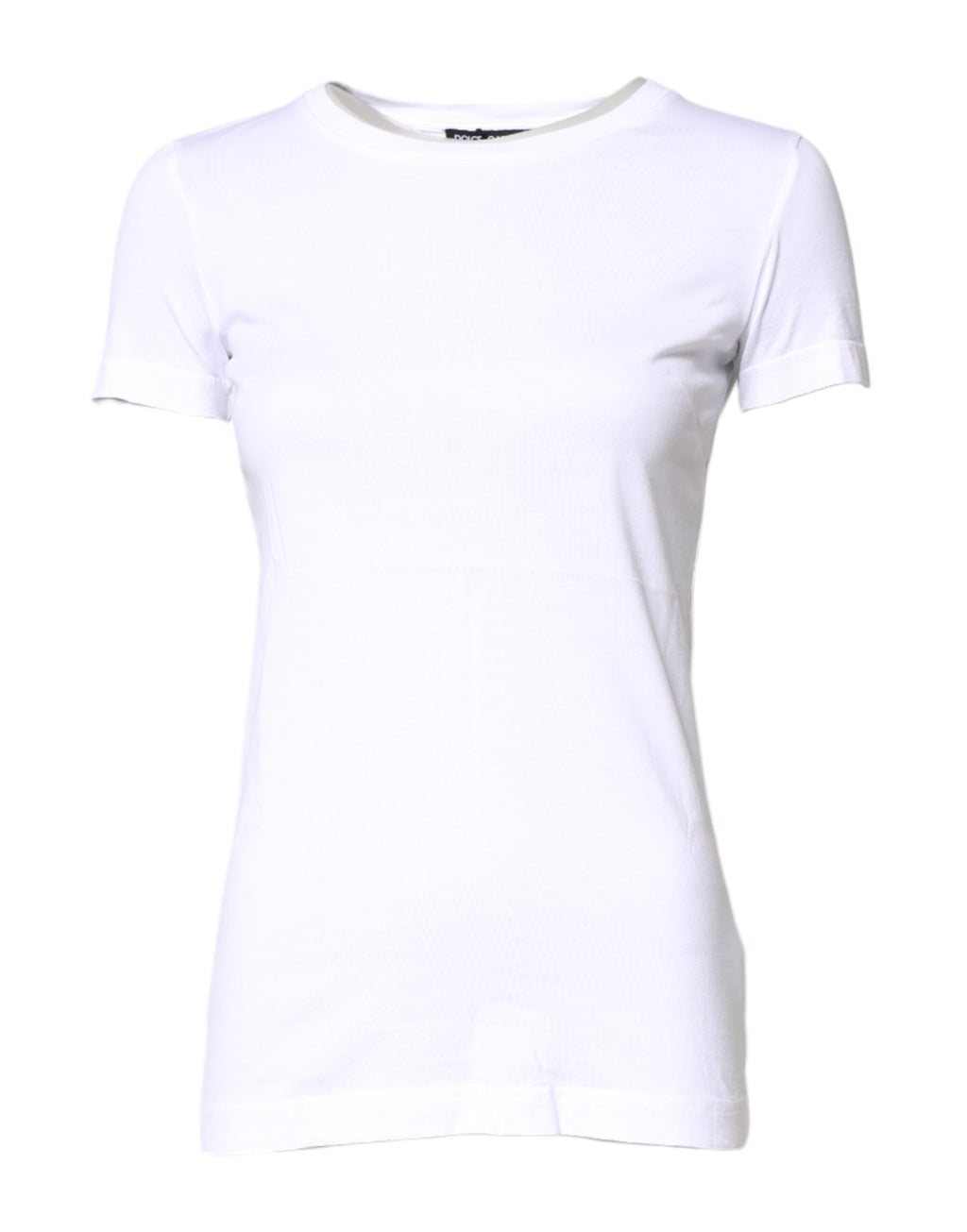 Dolce & Gabbana Weißes Baumwoll-T-Shirt mit Rundhalsausschnitt und kurzen Ärmeln