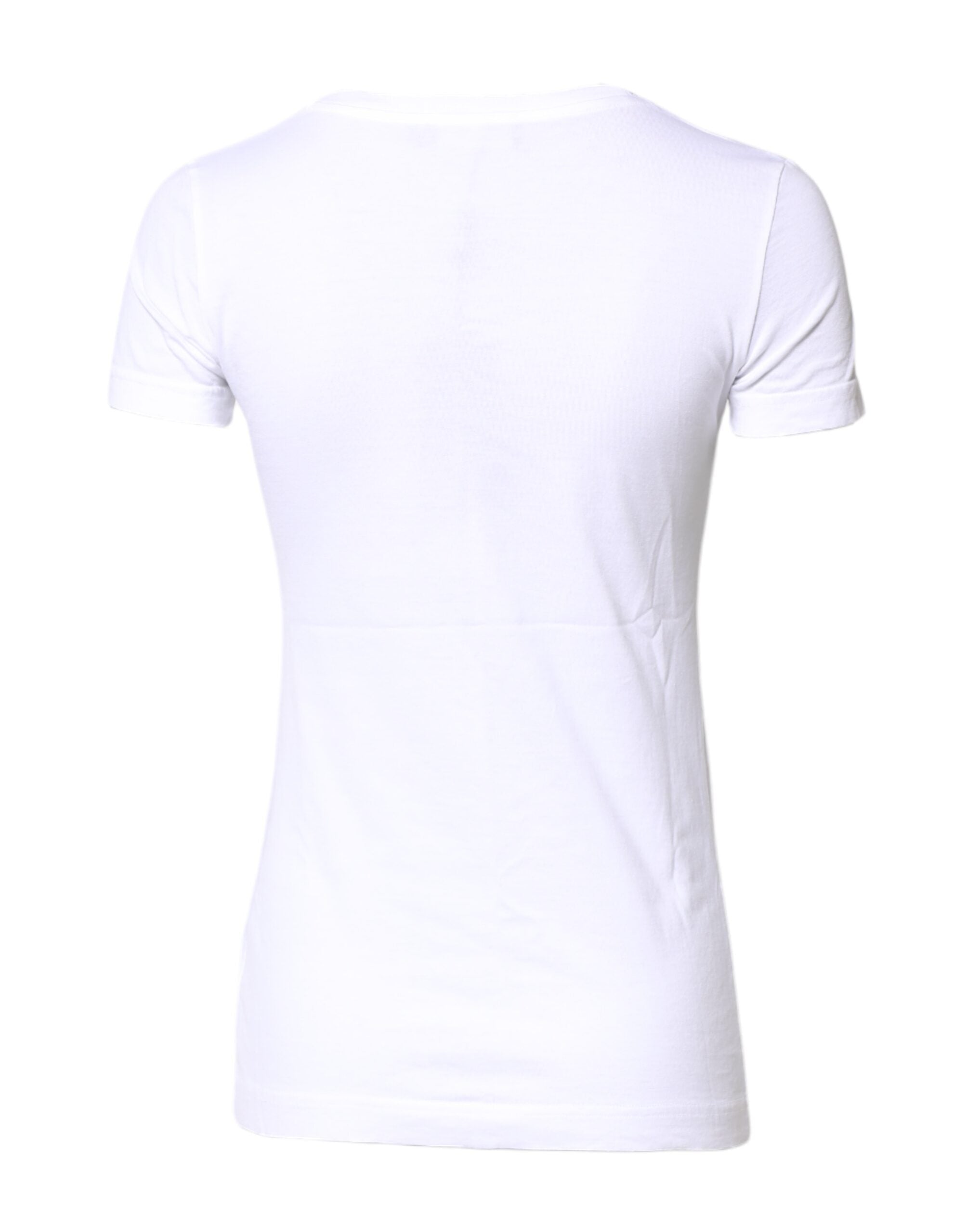Dolce & Gabbana Weißes Baumwoll-T-Shirt mit Rundhalsausschnitt und kurzen Ärmeln