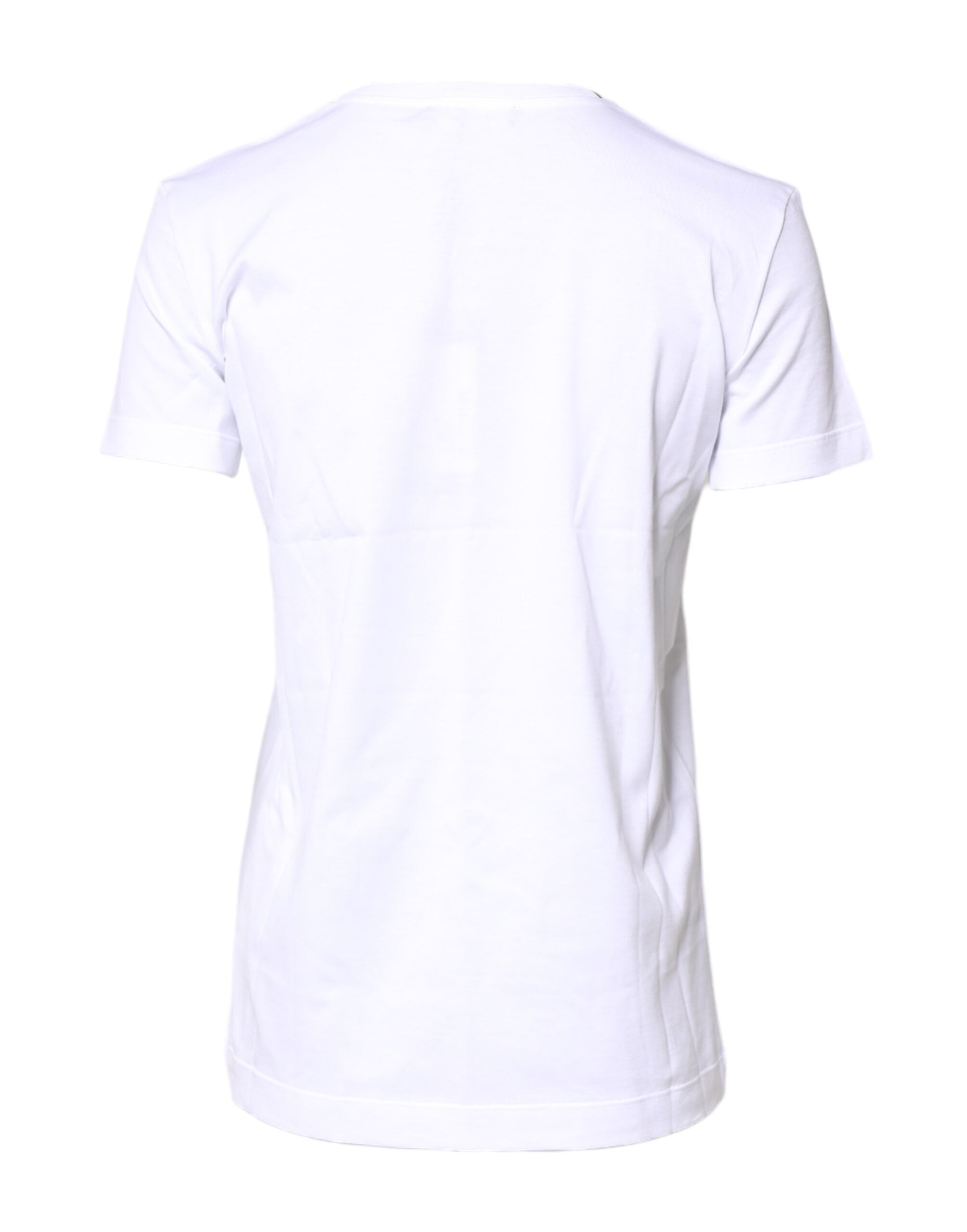 Dolce & Gabbana Weißes Baumwoll-T-Shirt mit Rundhalsausschnitt und kurzen Ärmeln