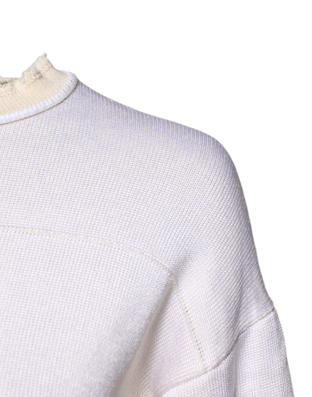 Jil Sander Weißer Viskose Pullover mit Rundhalsausschnitt und langen Ärmeln