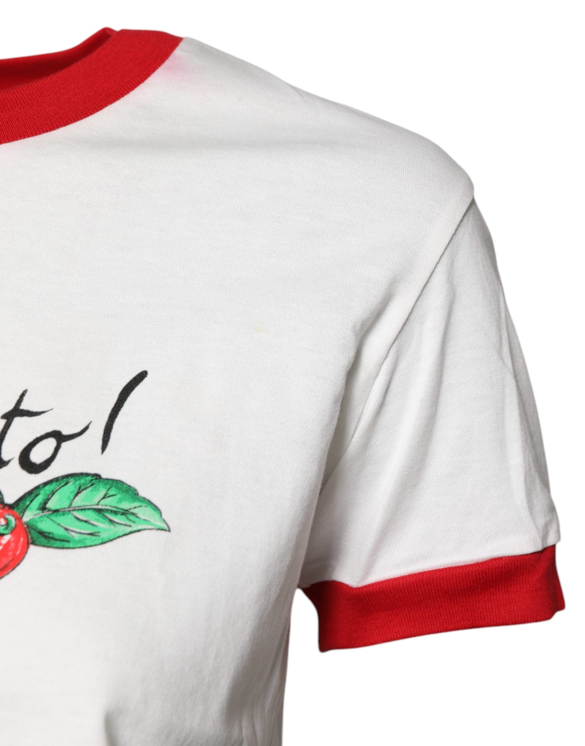 Dolce & Gabbana Weißes bedrucktes Rundhals-T-Shirt