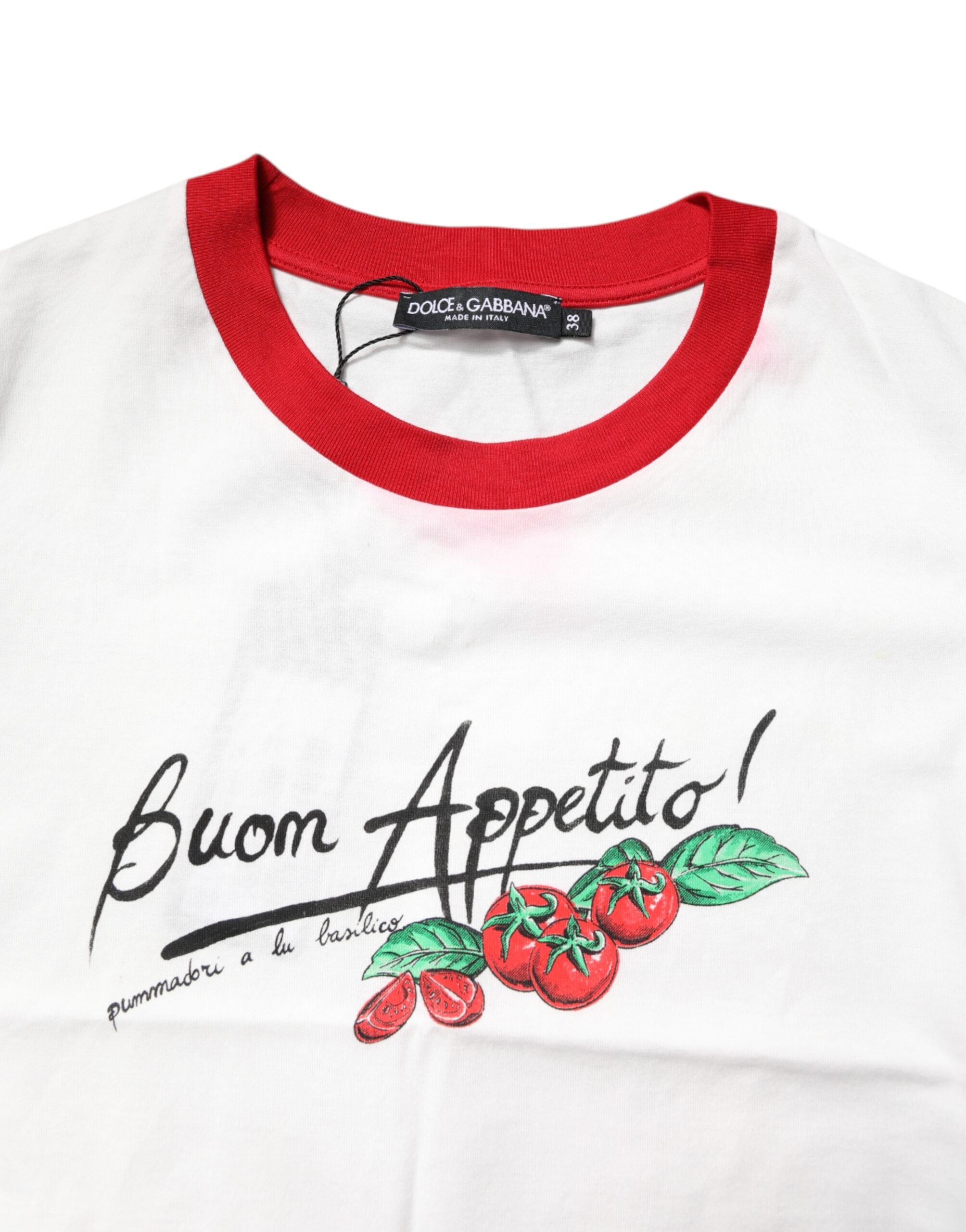 Dolce & Gabbana Weißes bedrucktes Rundhals-T-Shirt