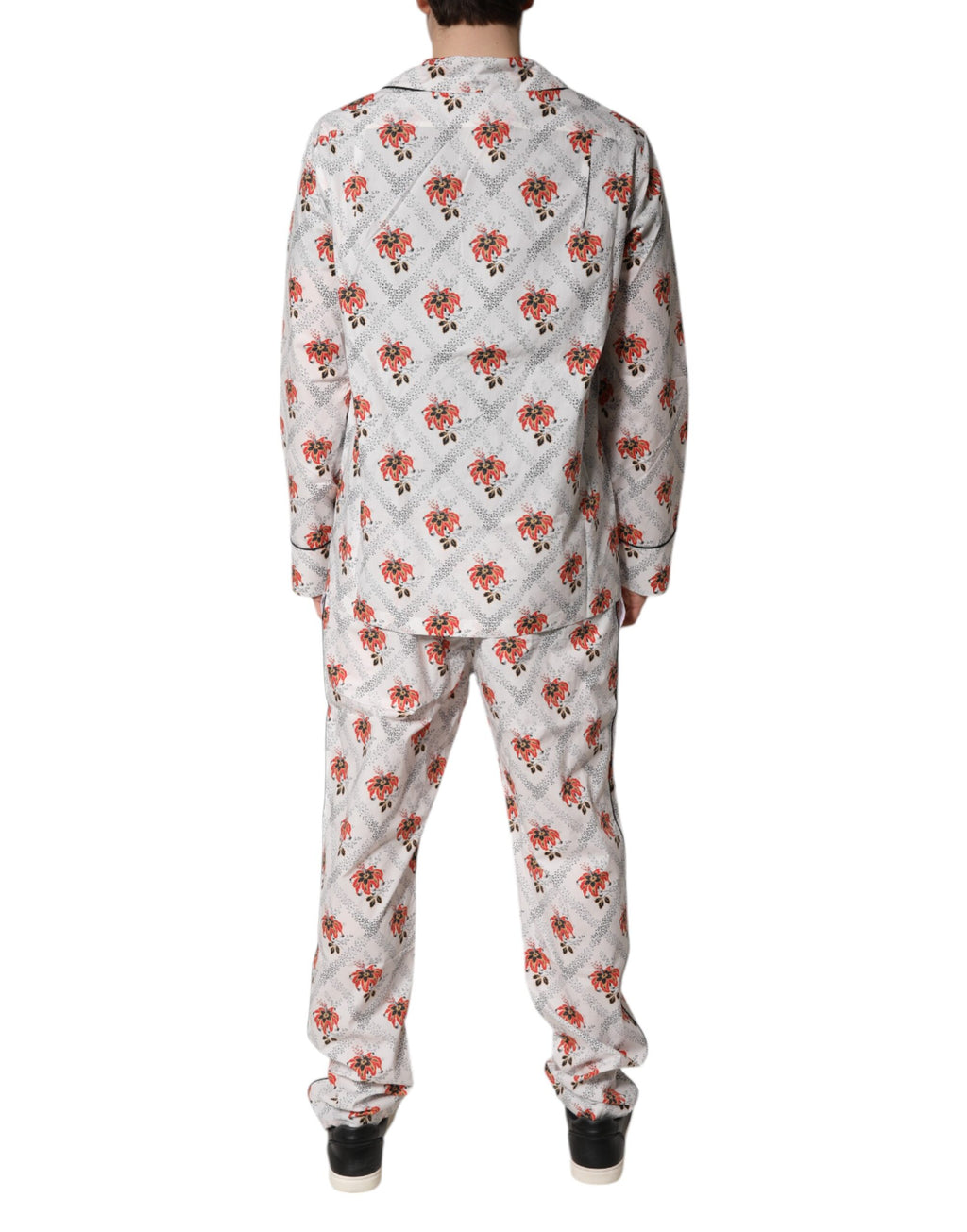 Dolce & Gabbana Multicolor Floral Print Baumwolle Pyjama Set Nachtwäsche