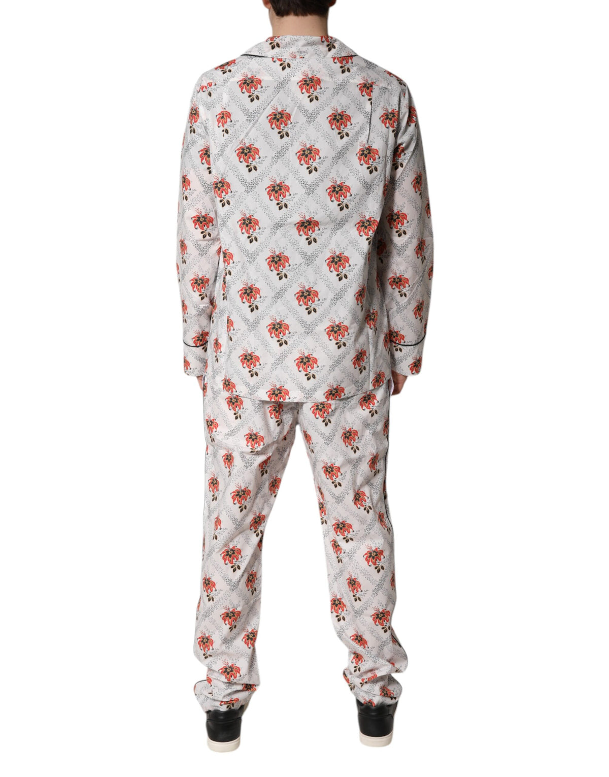 Dolce & Gabbana Schlafanzug-Set aus Baumwolle mit mehrfarbigem Blumenmuster