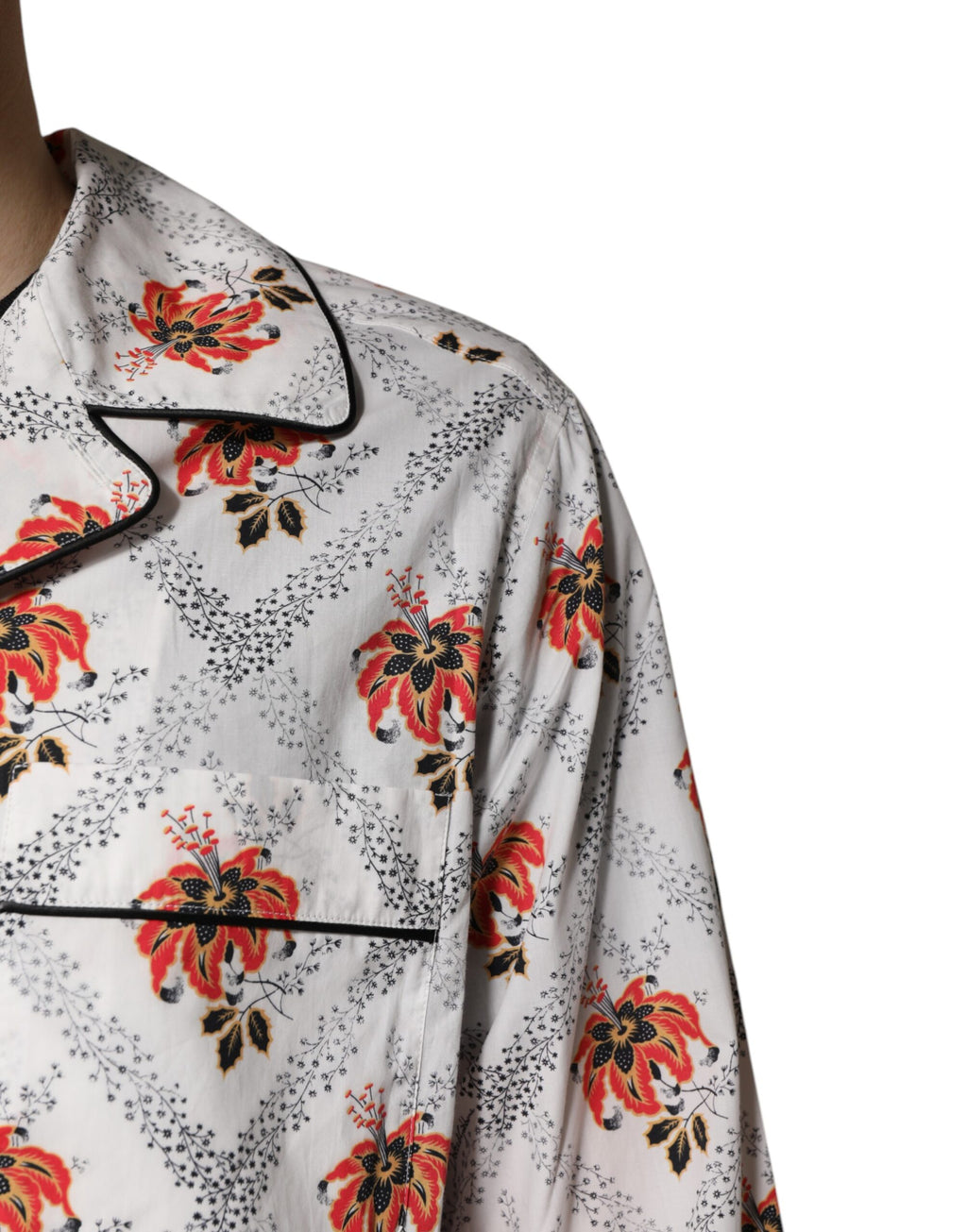 Dolce & Gabbana Schlafanzug-Set aus Baumwolle mit mehrfarbigem Blumenmuster