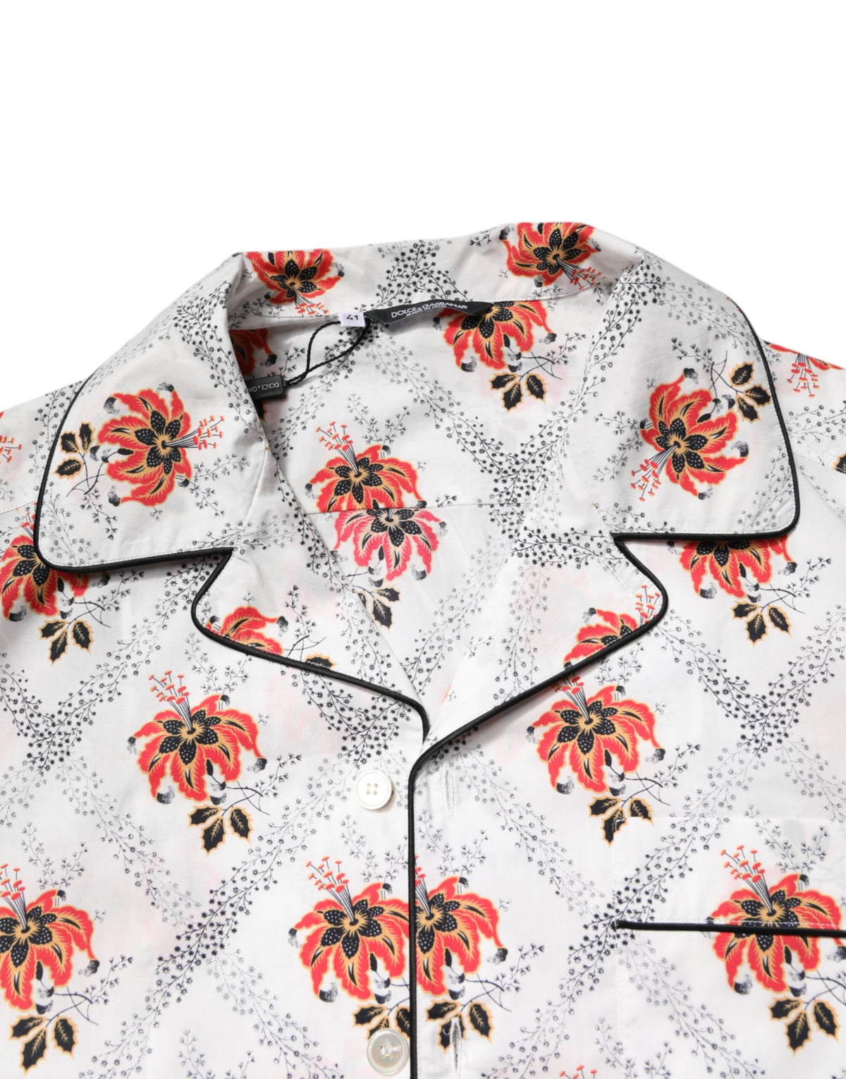 Dolce & Gabbana Schlafanzug-Set aus Baumwolle mit mehrfarbigem Blumenmuster