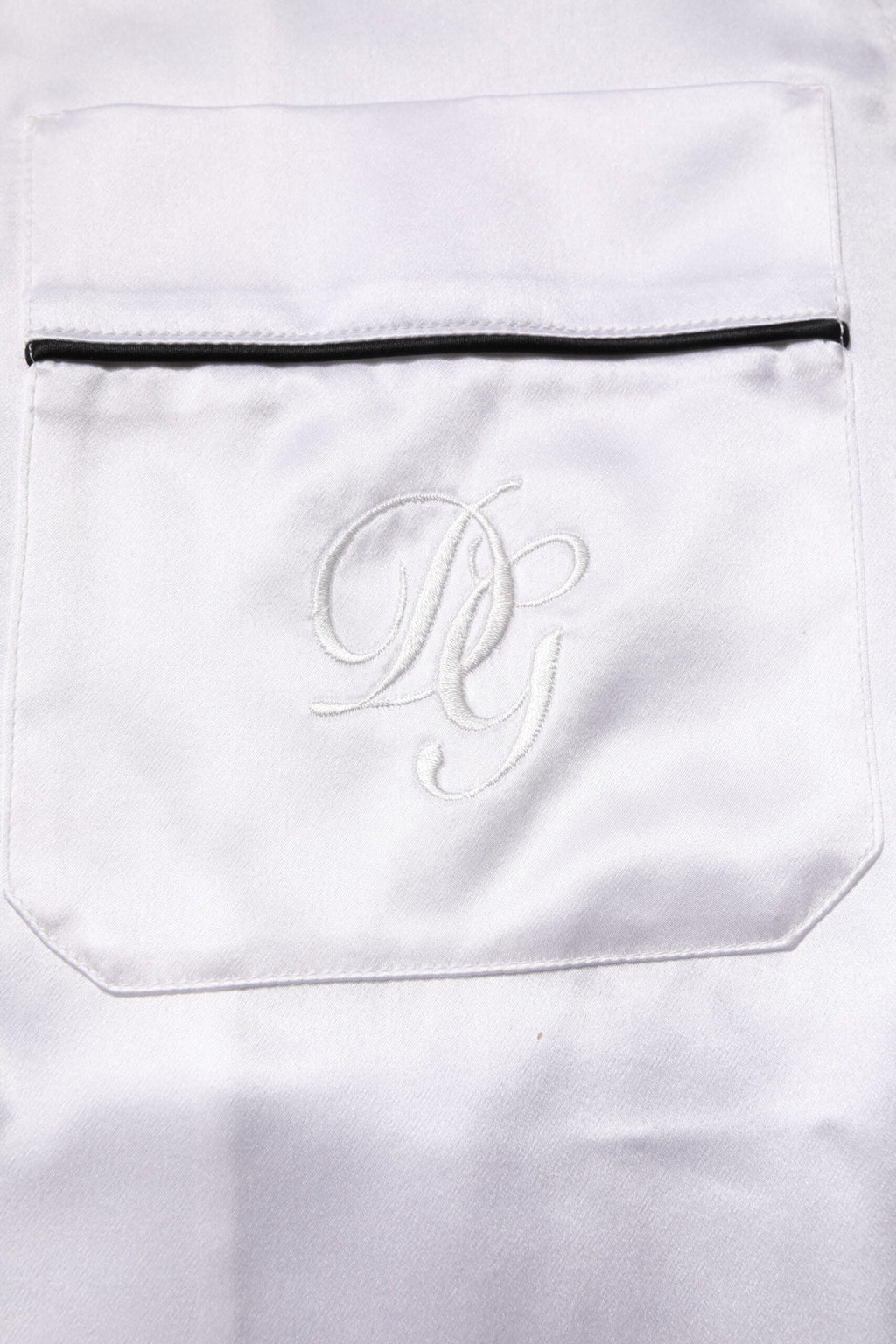 Dolce & Gabbana Weißer Satin Seide Männer Pyjama Set Schlafanzug
