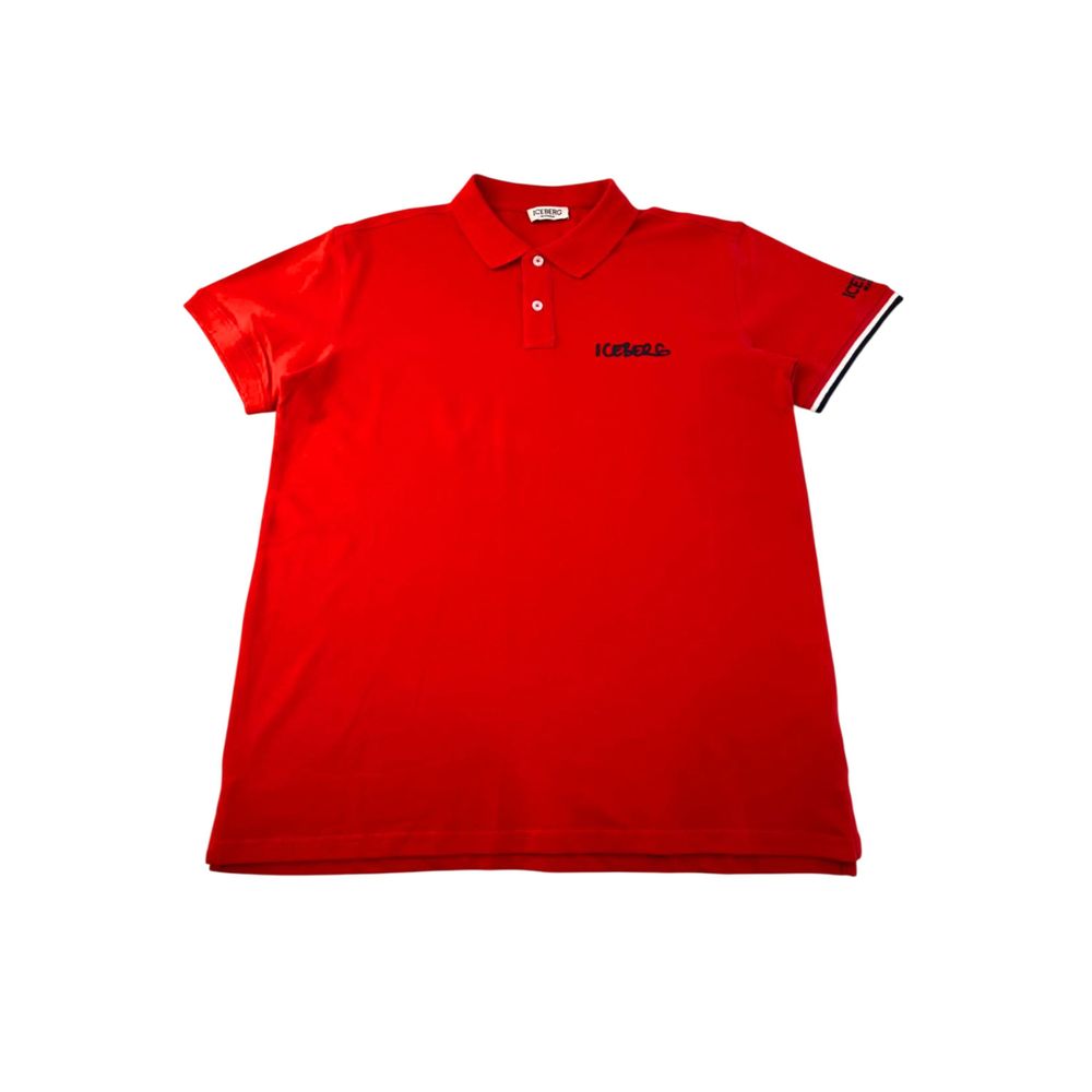 Iceberg Rotes Baumwoll-Poloshirt für Männer
