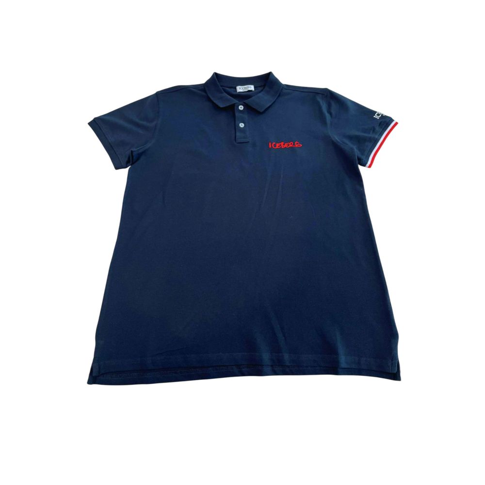 Iceberg Blaues Baumwoll-Poloshirt für Männer