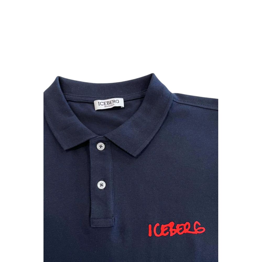 Iceberg Blaues Baumwoll-Poloshirt für Männer