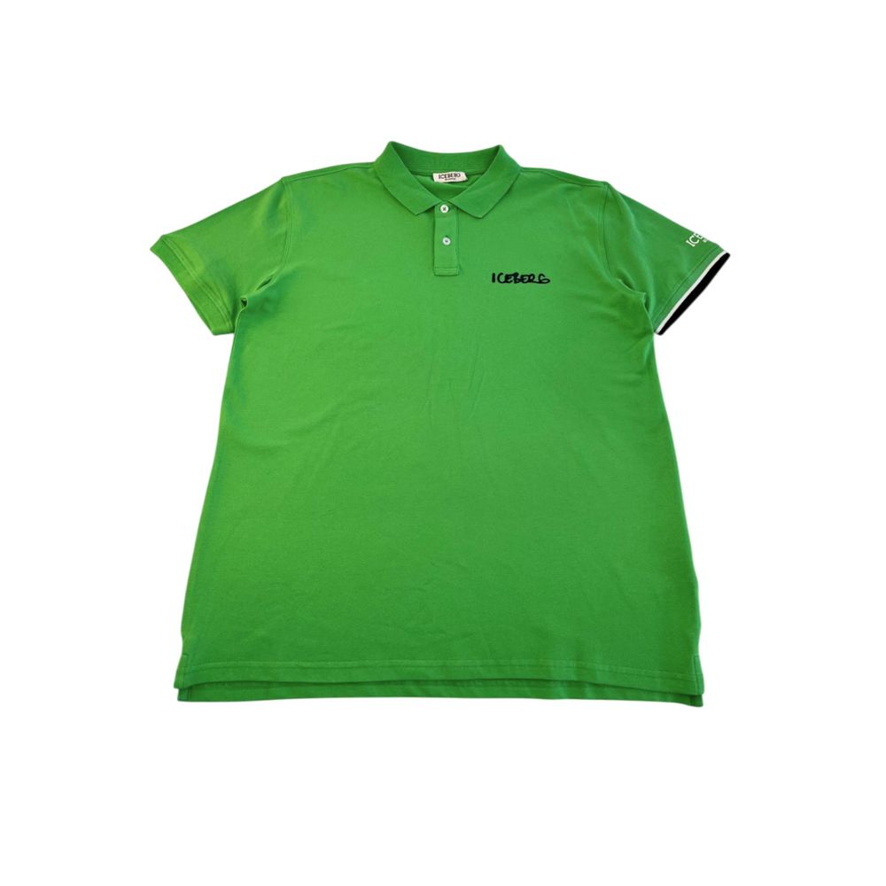 Iceberg Grünes Herren-Poloshirt aus Baumwolle