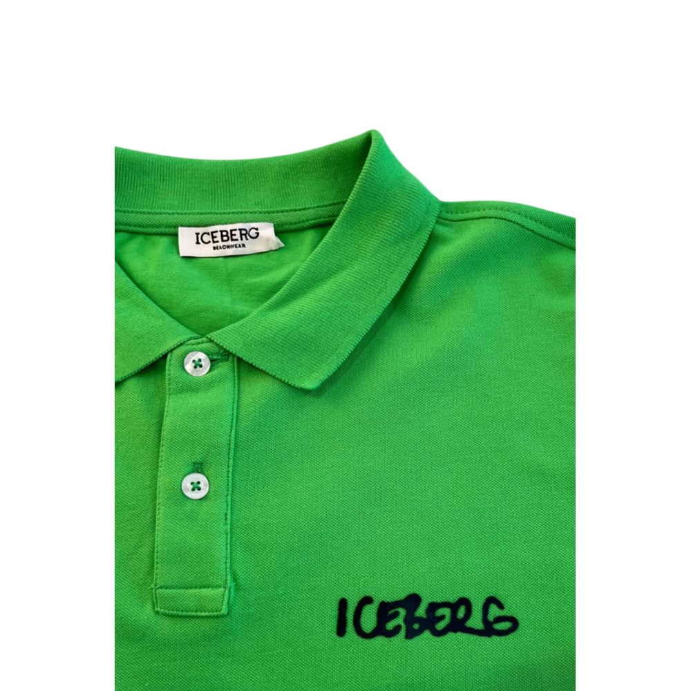 Iceberg Grünes Herren-Poloshirt aus Baumwolle