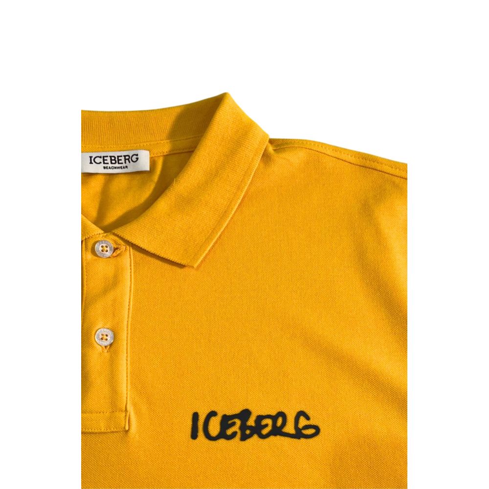 Iceberg Gelbes Baumwoll-Poloshirt für Männer