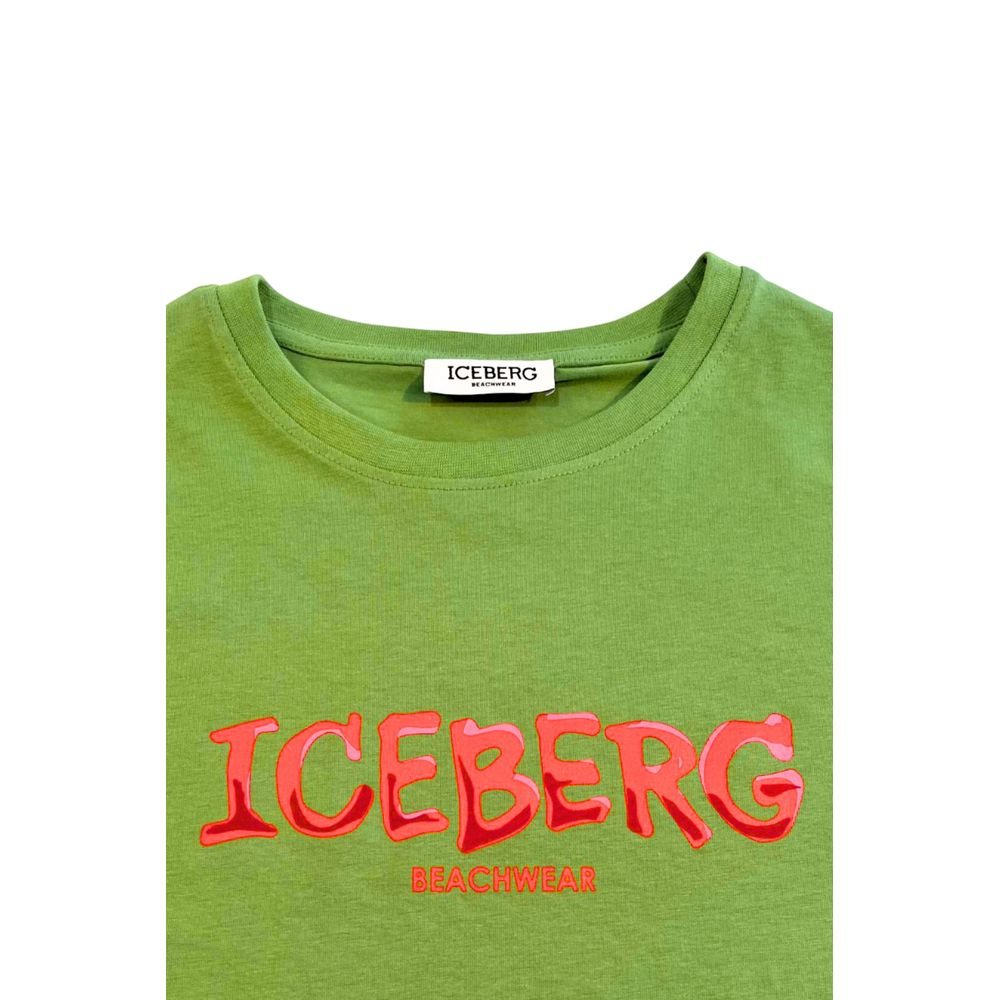 Iceberg Grünes Baumwolle Männer T-Shirt