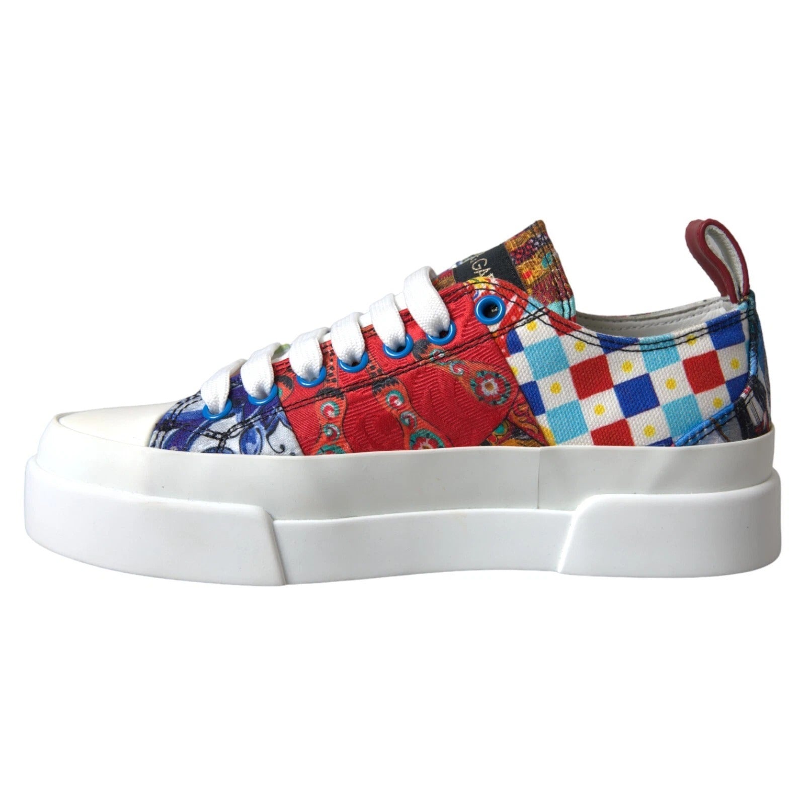 Dolce & Gabbana Multicolor Patchwork Low Top Sneakers Schuhe