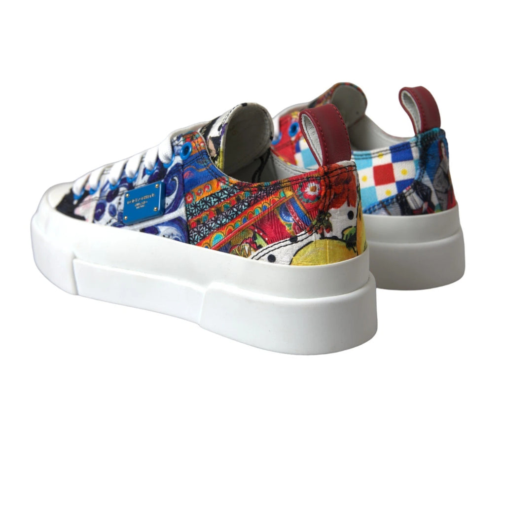 Dolce & Gabbana Multicolor Patchwork Low Top Sneakers Schuhe