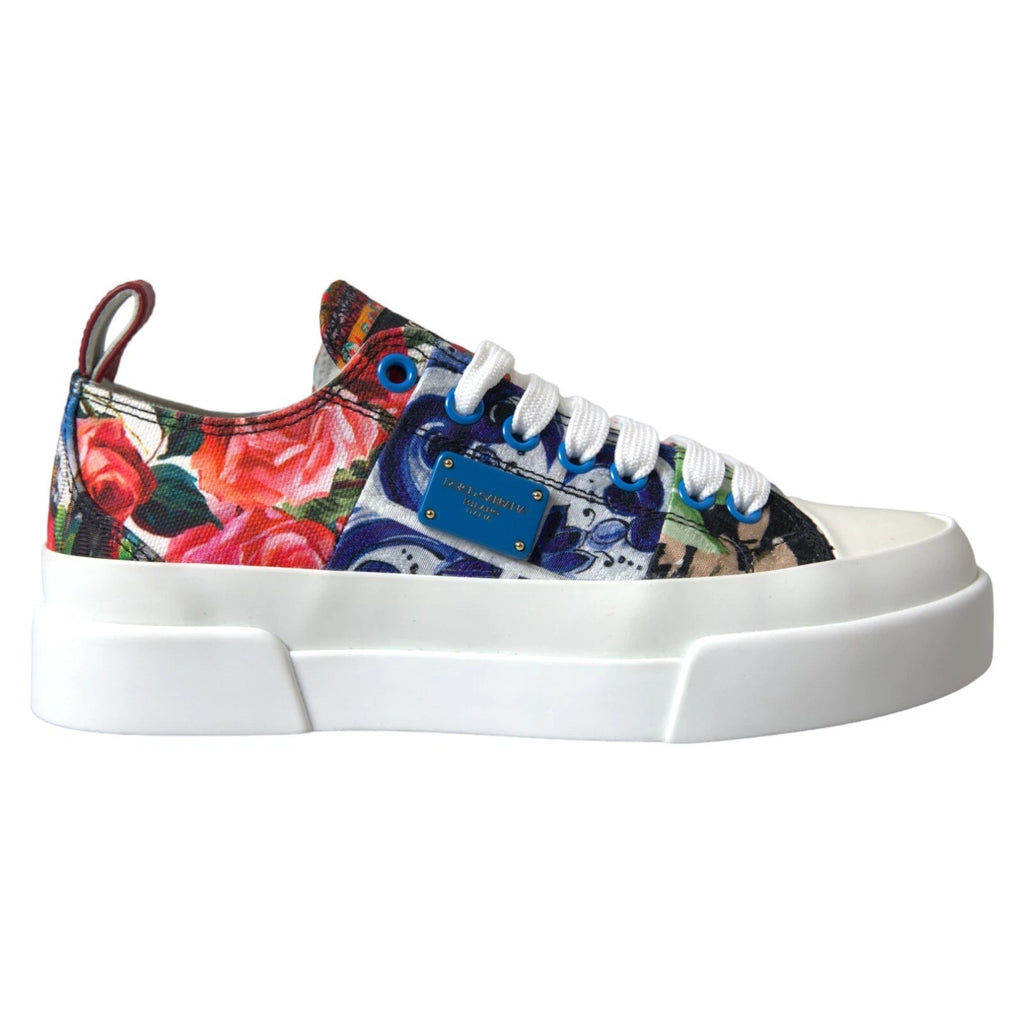 Dolce & Gabbana Multicolor Patchwork Low Top Sneakers Schuhe