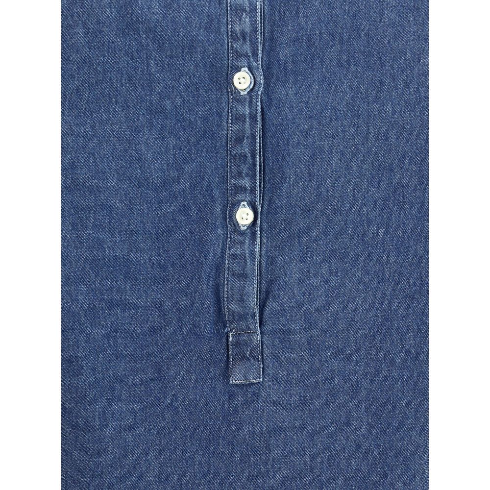 Deperlu Blaues Baumwoll-Oberteil