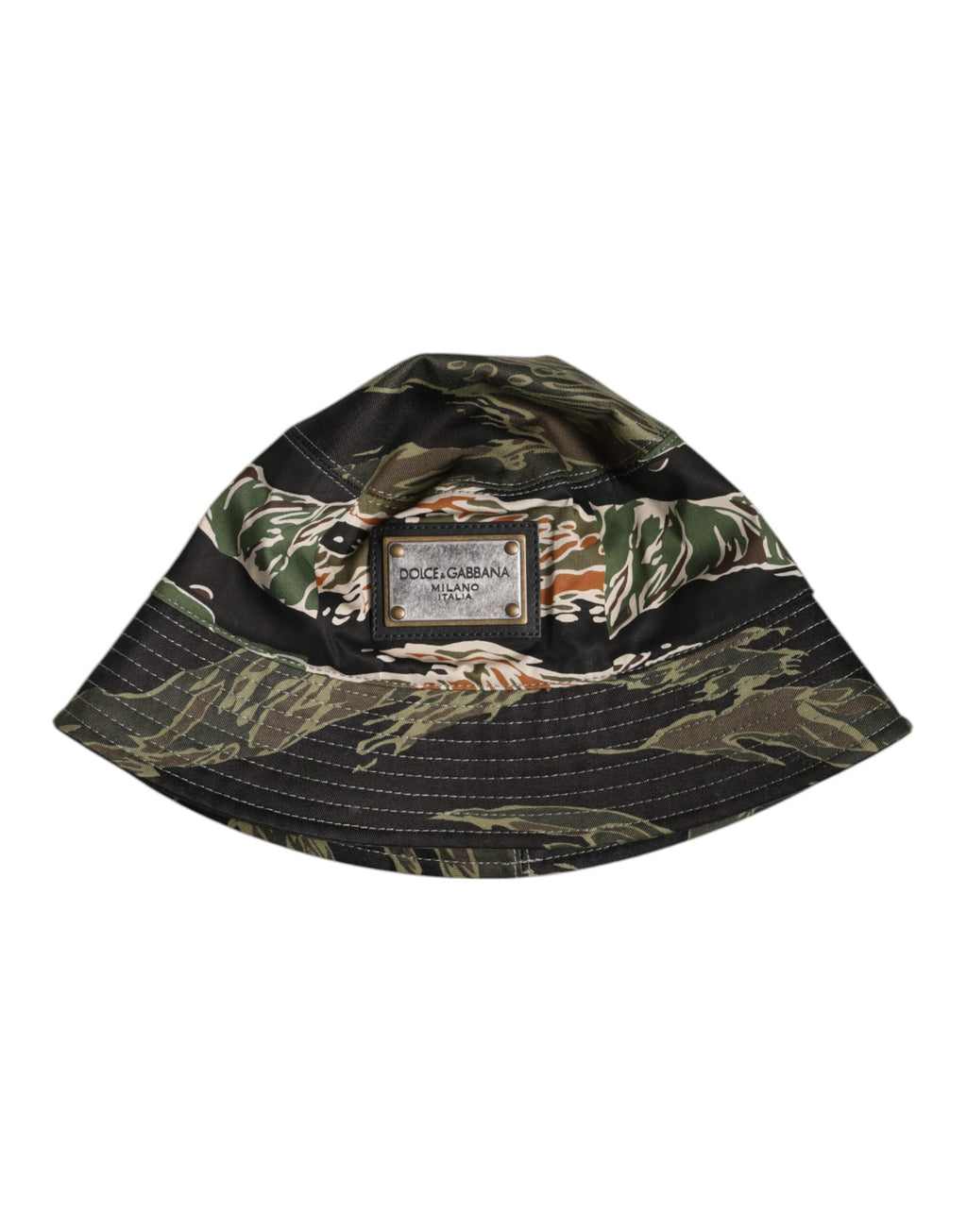 Dolce & Gabbana Multicolor DG Plaque Breite Krempe Eimer Hut