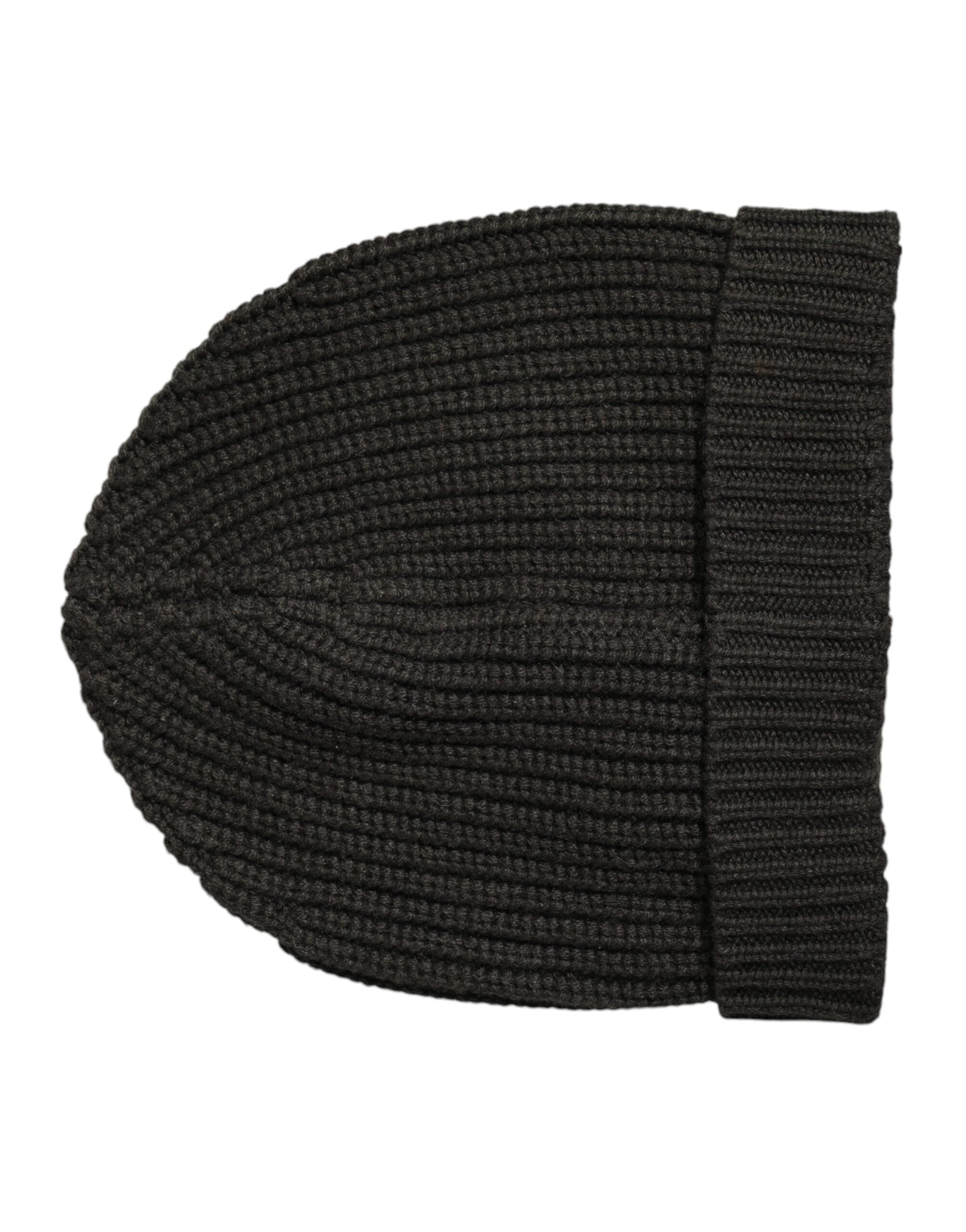Dolce & Gabbana Dunkelgraue Kaschmir-Strickmütze Winter Beanie